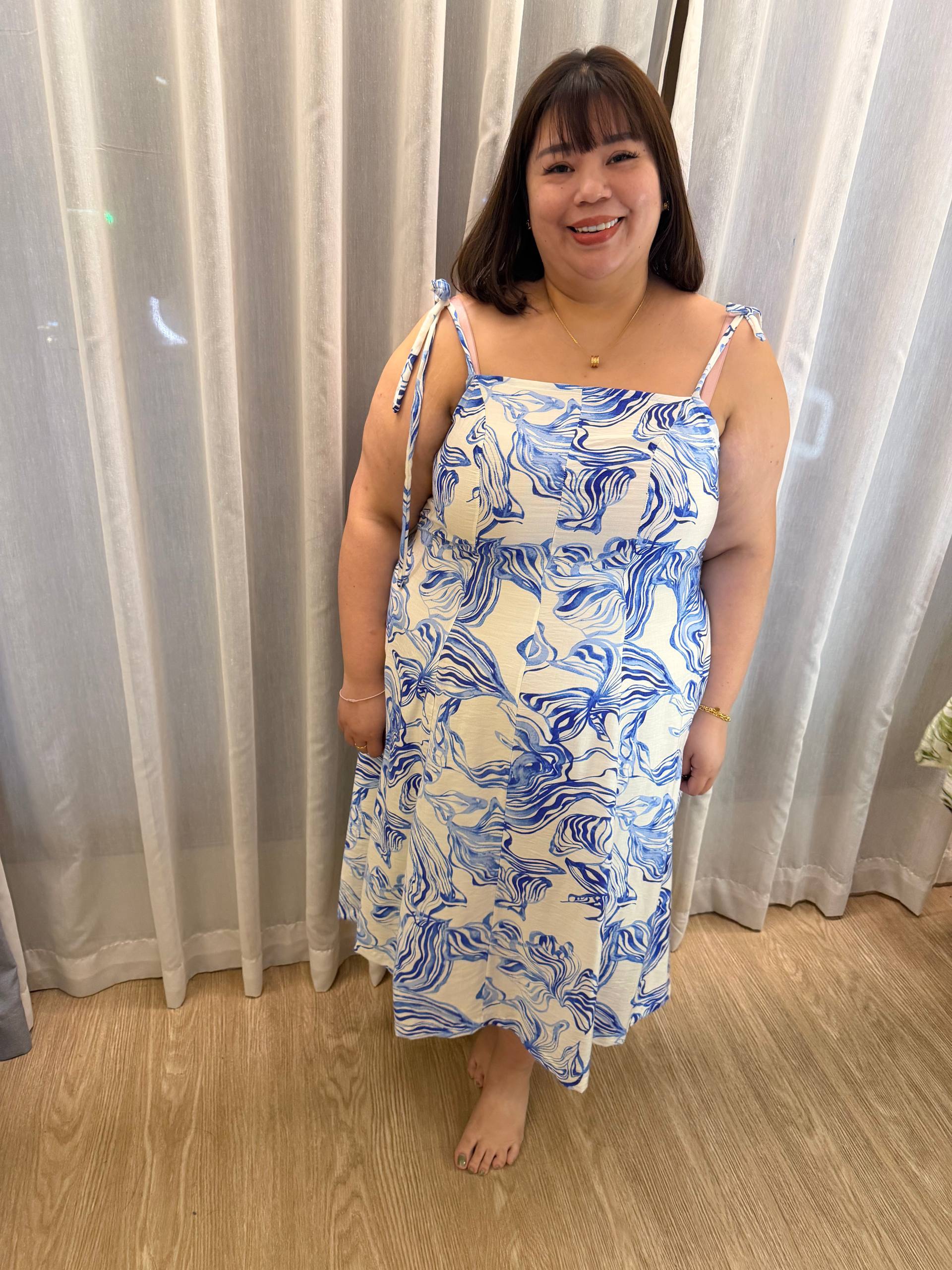Premium Watercolor Palette Cotton Linen Dress | Plus Size Dress