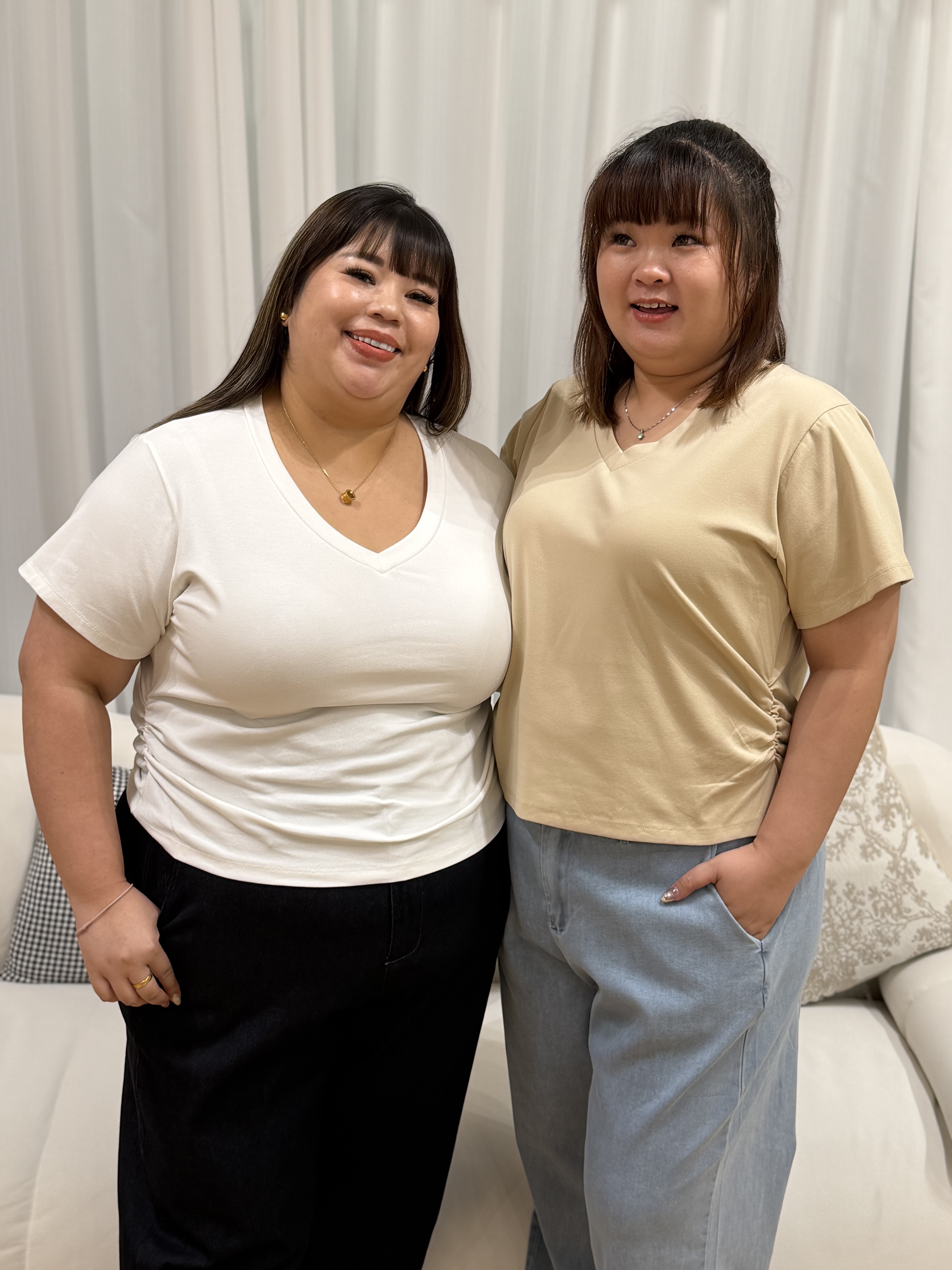 Everyday V Neck Ruching Top | Plus Size Top