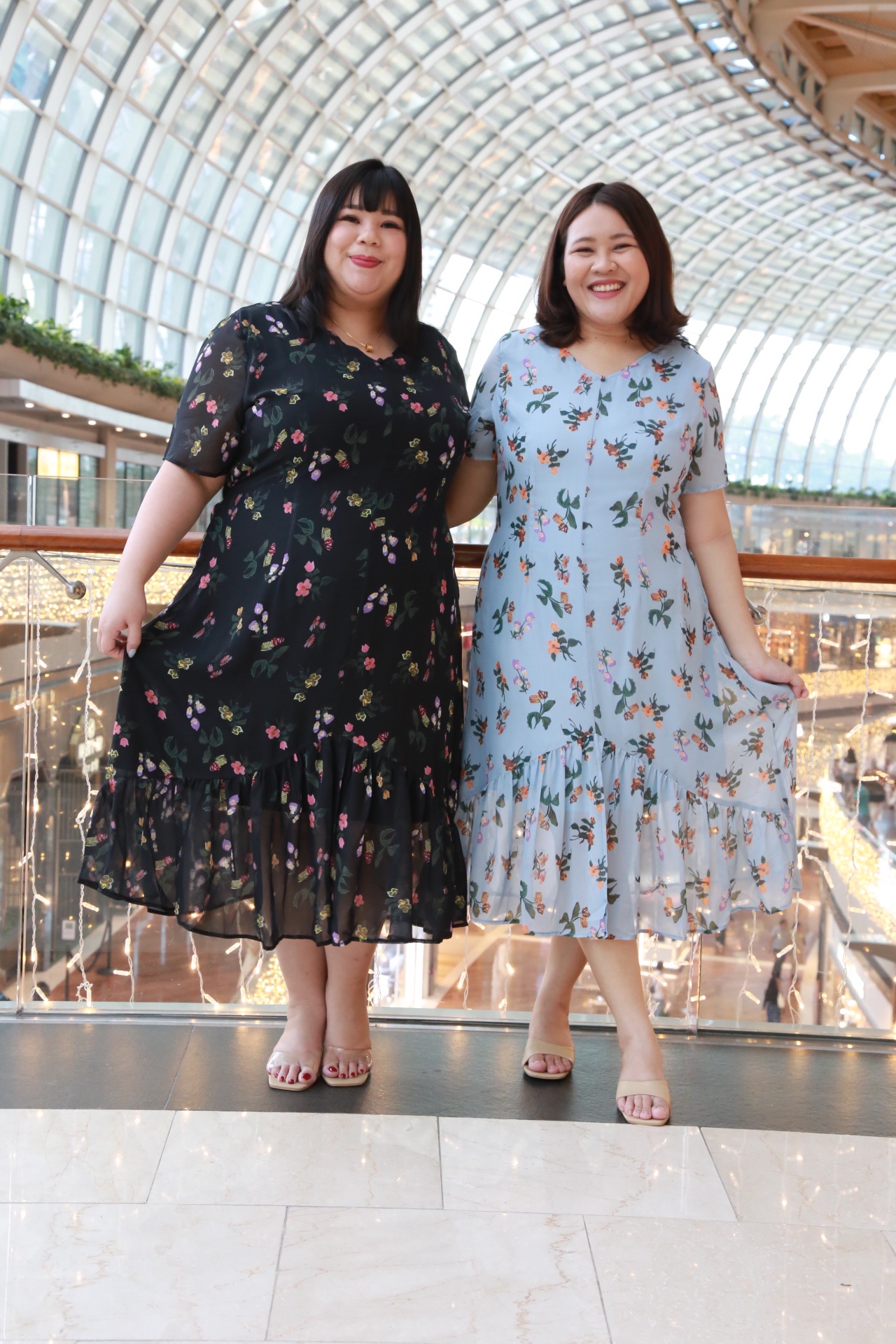 Love+ Alynna Chiffon Light Blue Floral Dress | Plus Size Dress