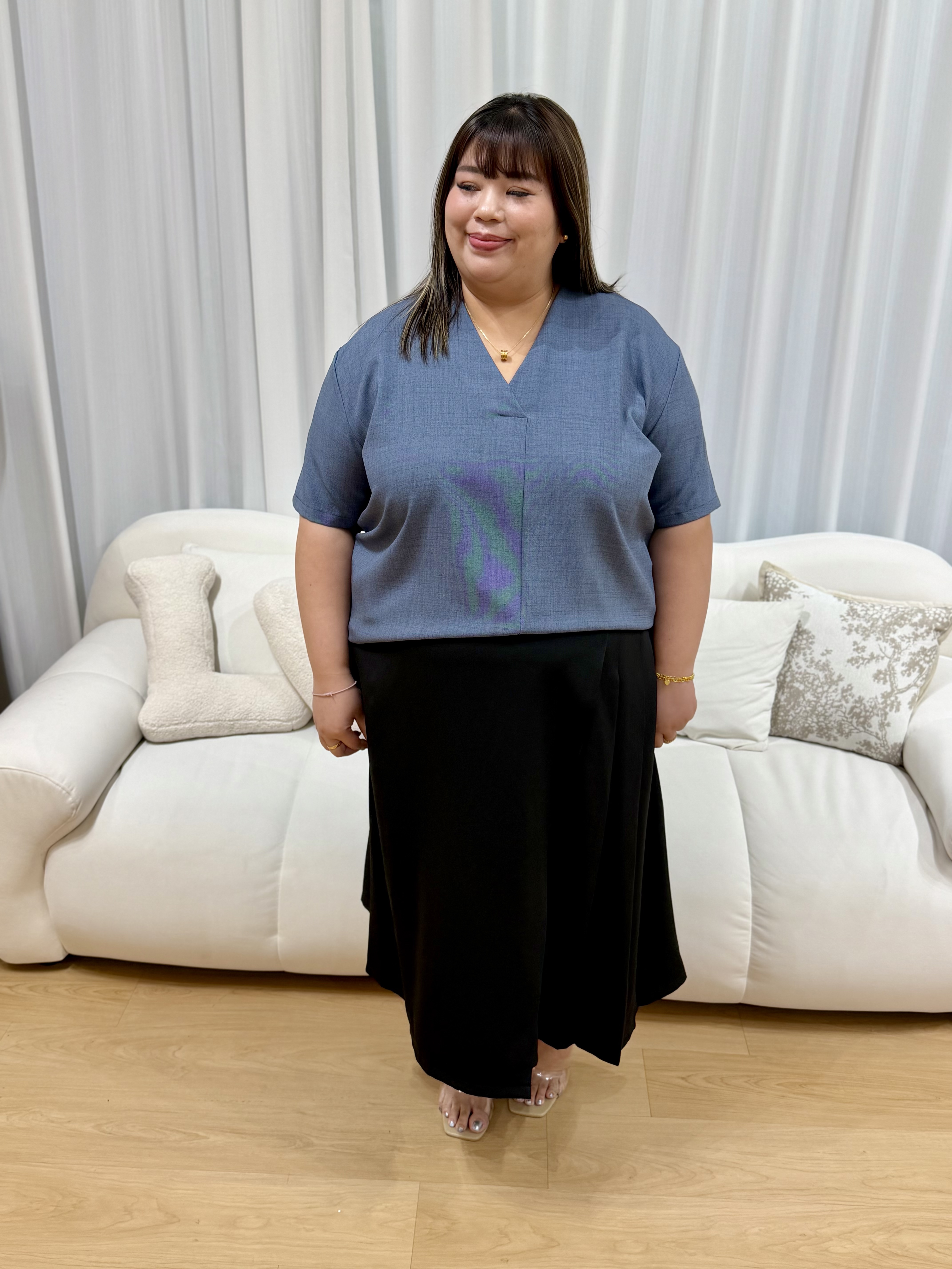 Amelia Pleat Maxi Skirt | Plus Size Skirt
