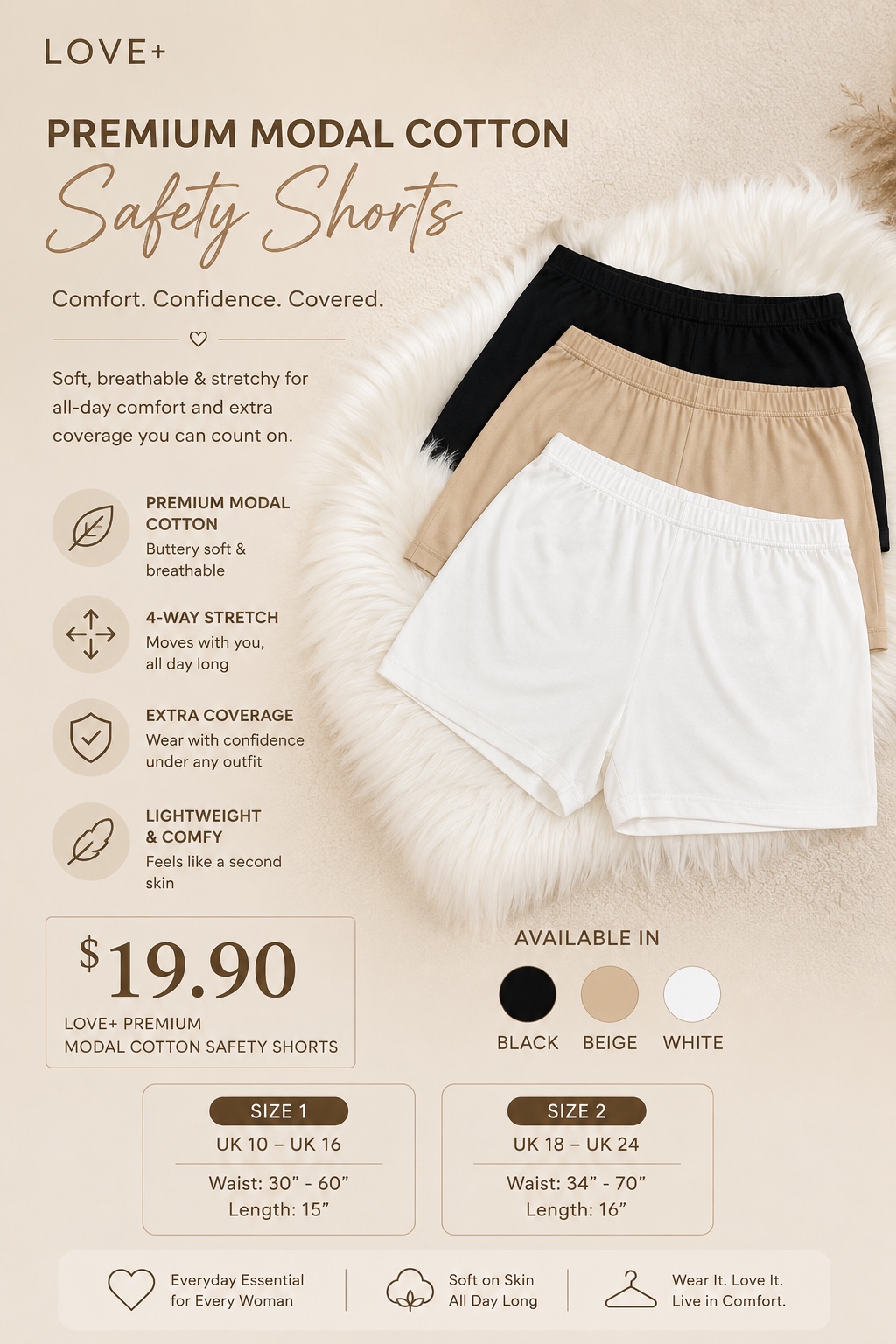 Love+ Safety Shorts | Plus Size Safety Shorts