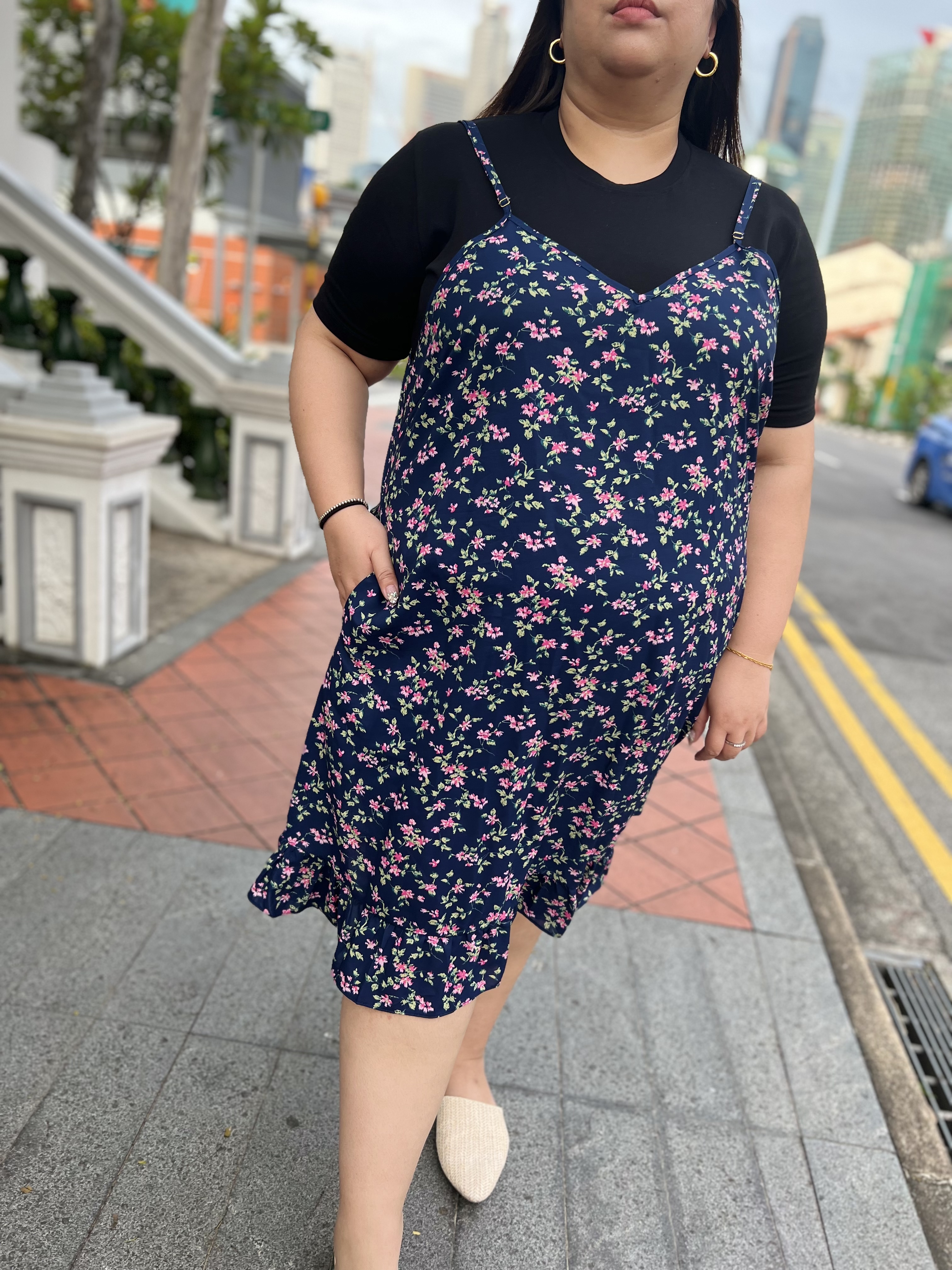 Love+ Sophia Navy Floral  2-Pc Set Dress | Plus Size Dress