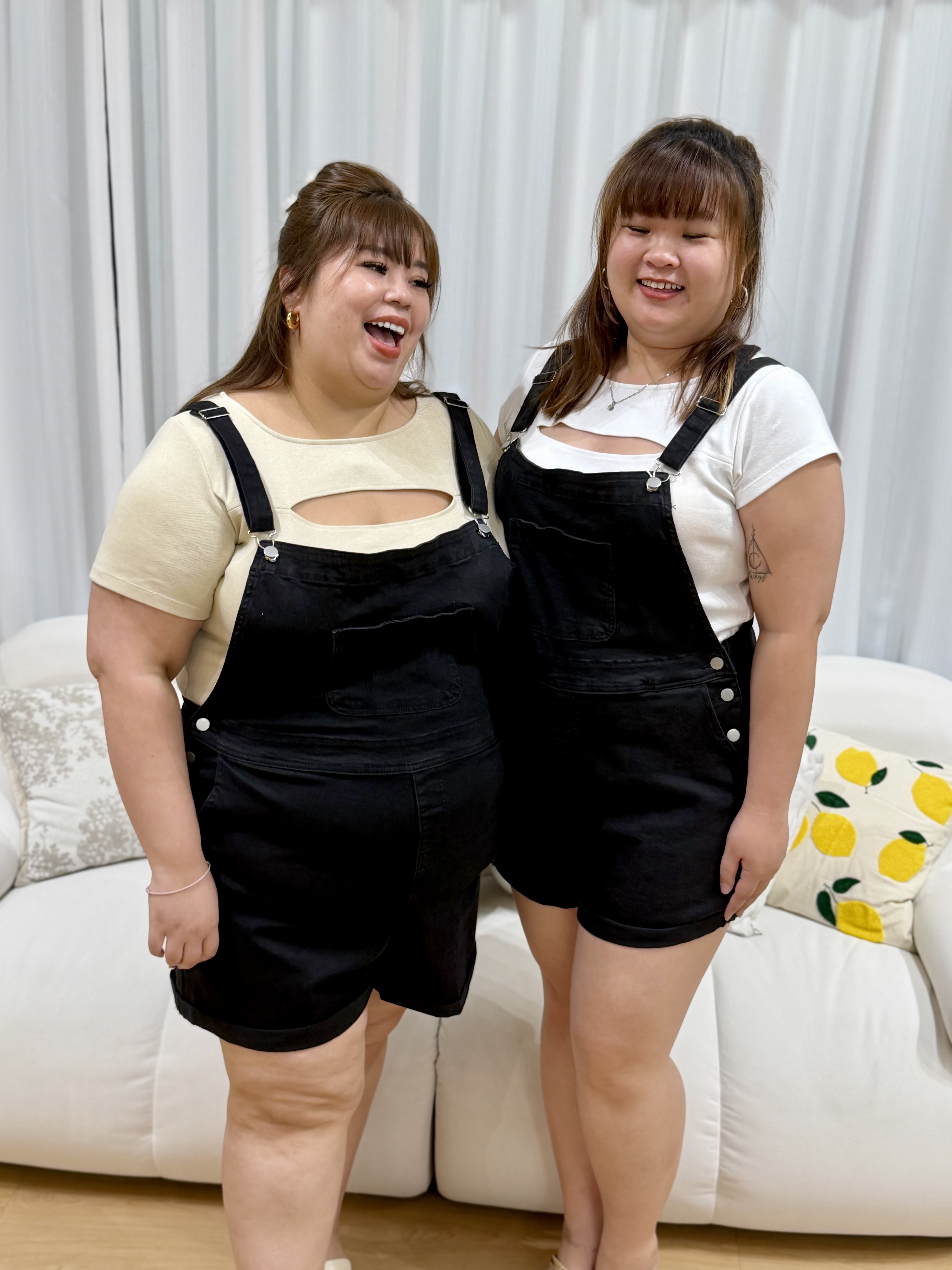 Love+ Black Denim Romper #2261 | Plus Size Denim Romper
