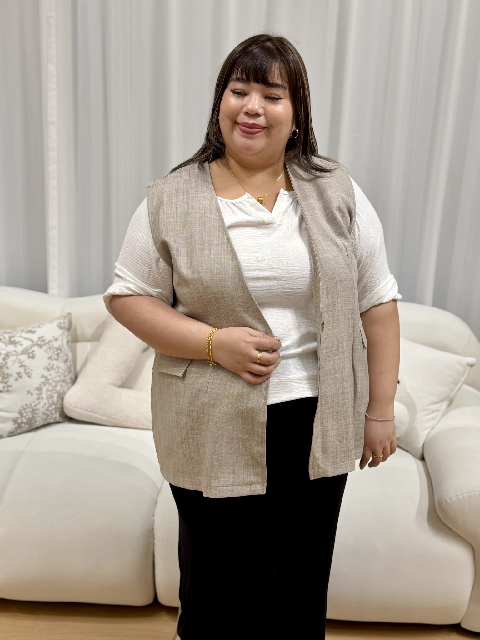 Titania Texture Vest | Plus Size Vest