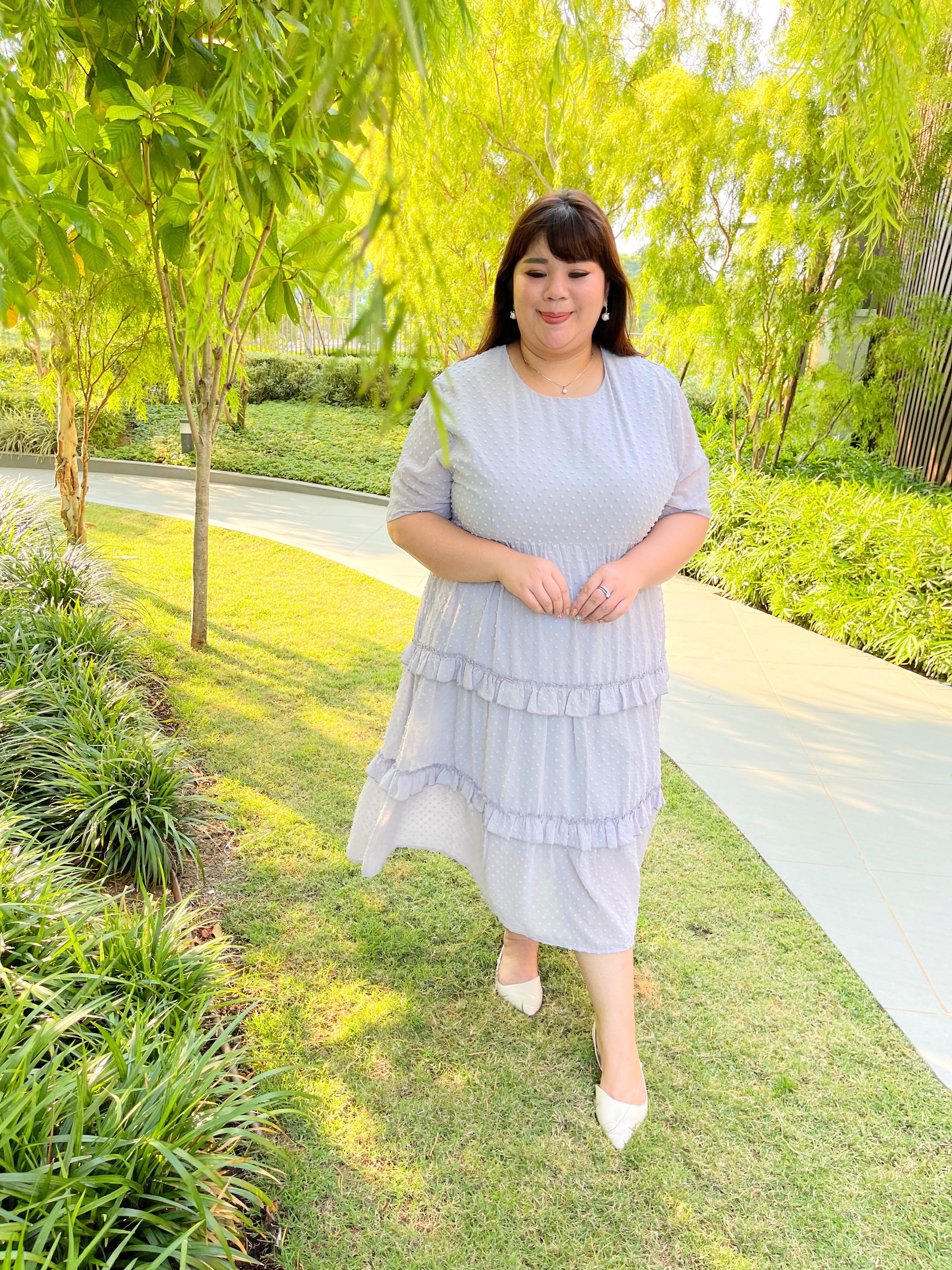 Love+ Gracey Grey Swiss Maxi Dress | Plus Size Dress Singapore