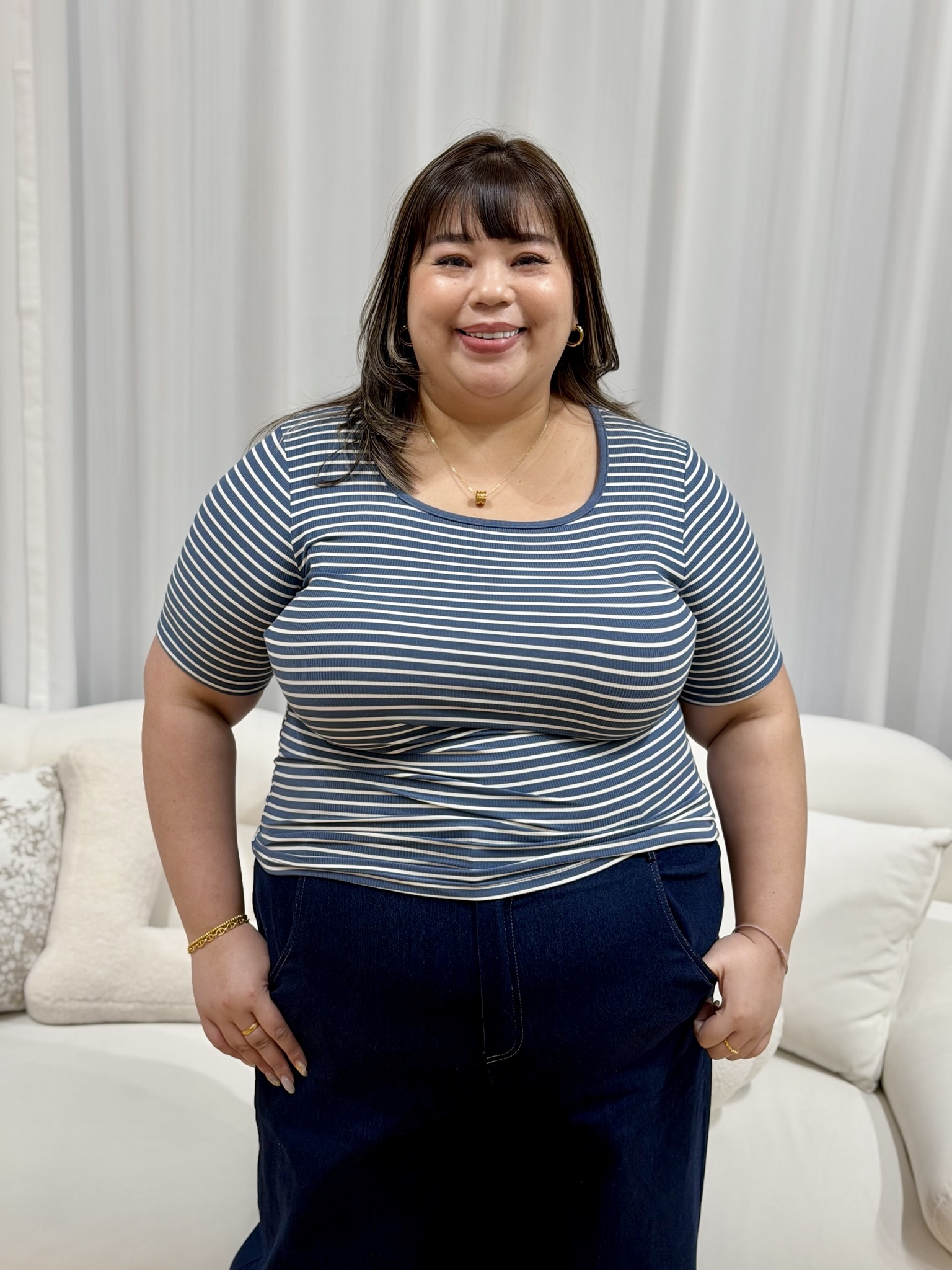 Love+ Multi Color Strips Top | Plus Size Top