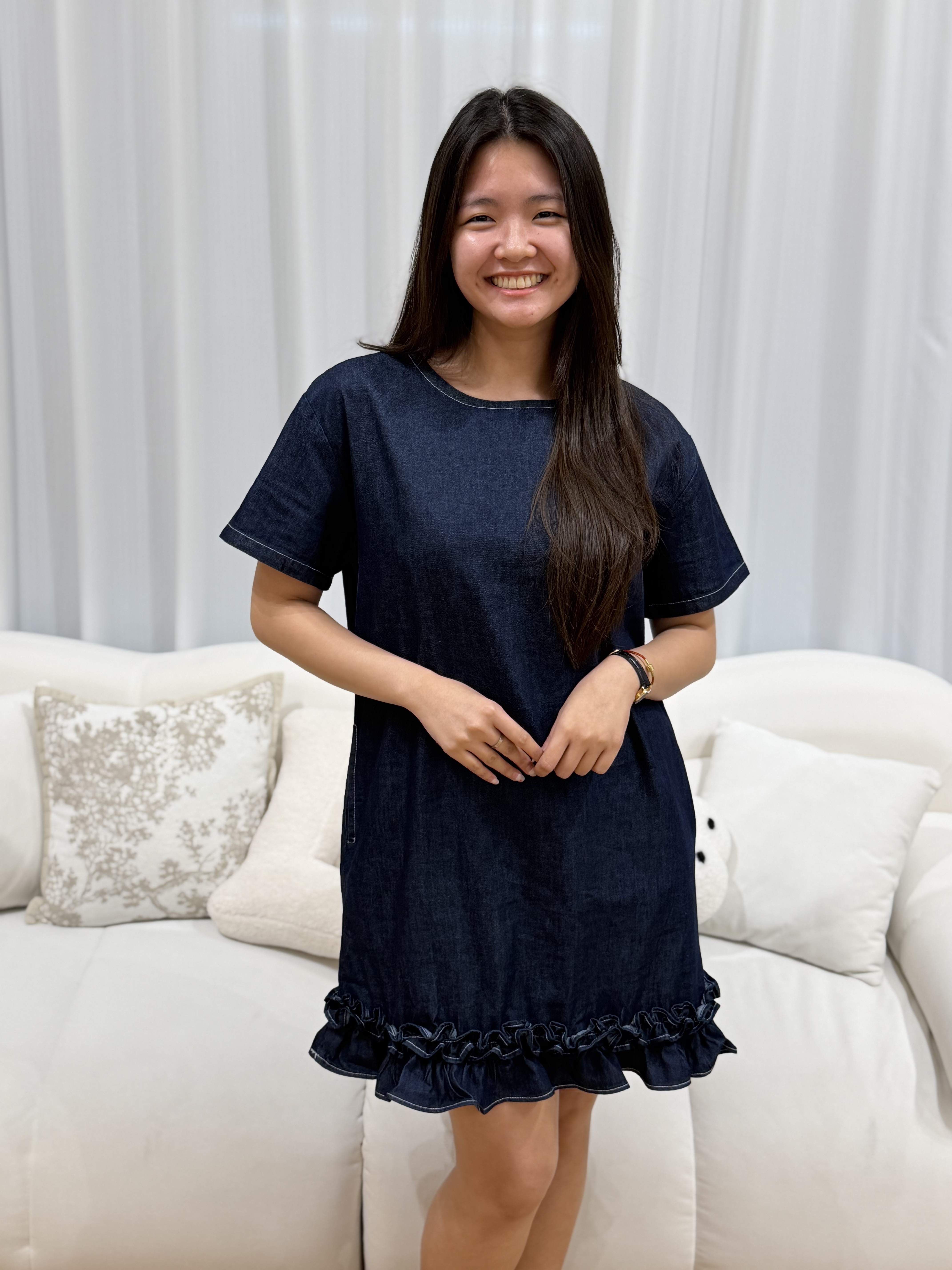 Shelly Denim Ruffle Dress | Plus Size Dress