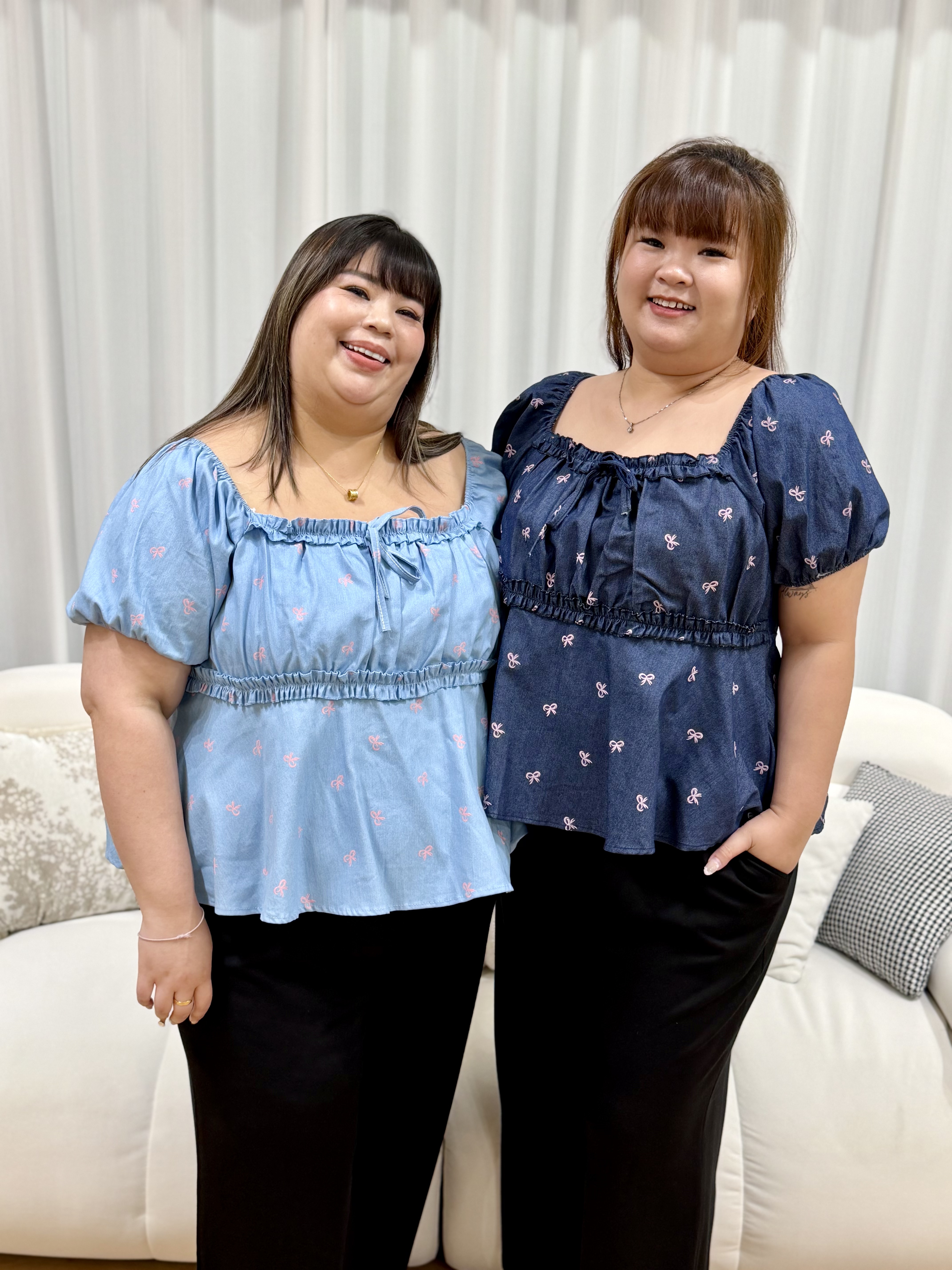 Pink Ribbon Denim Peplum Top | Plus Size Top