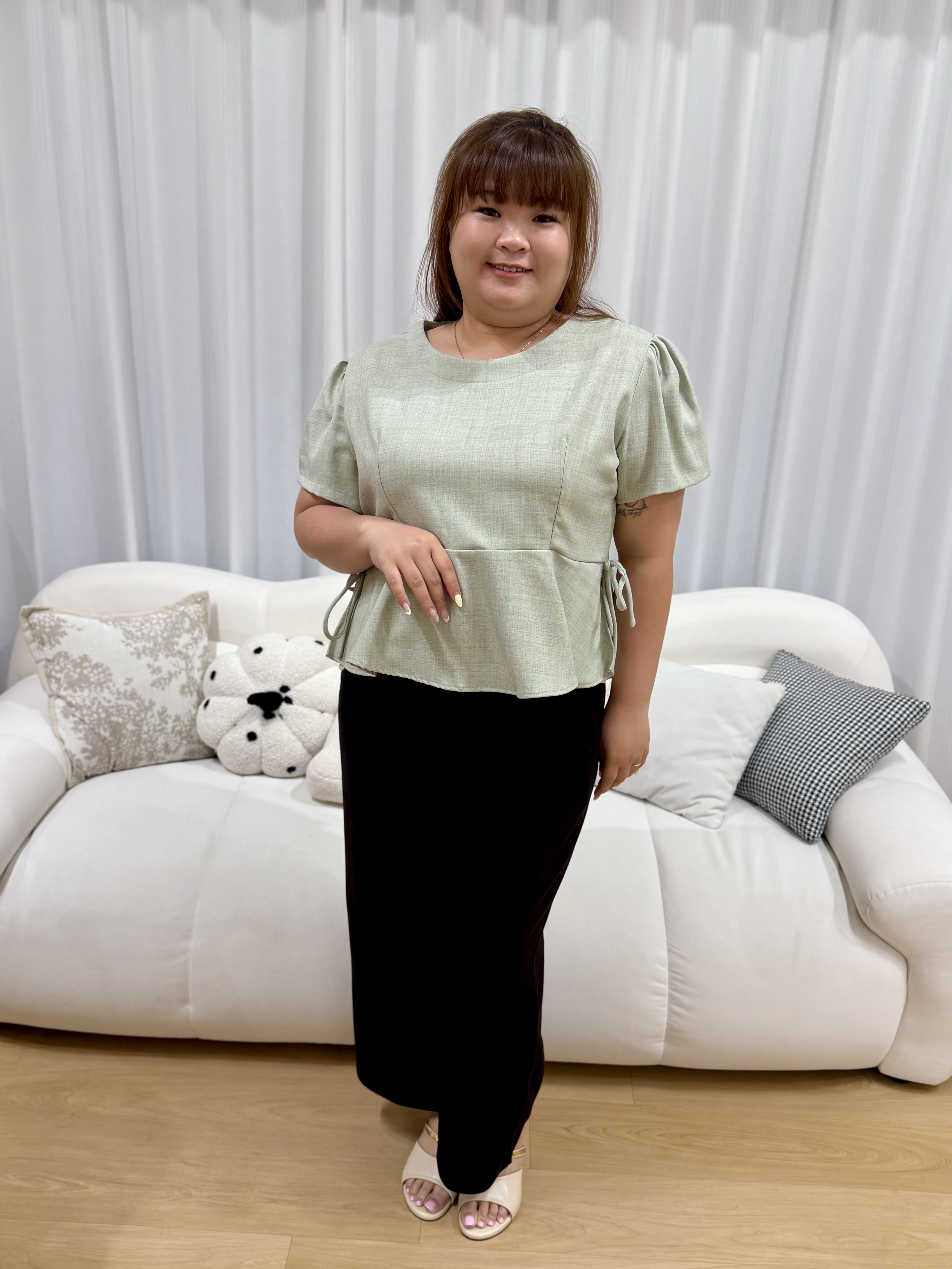 Missy Ribbon Work Top | Plus Size Top
