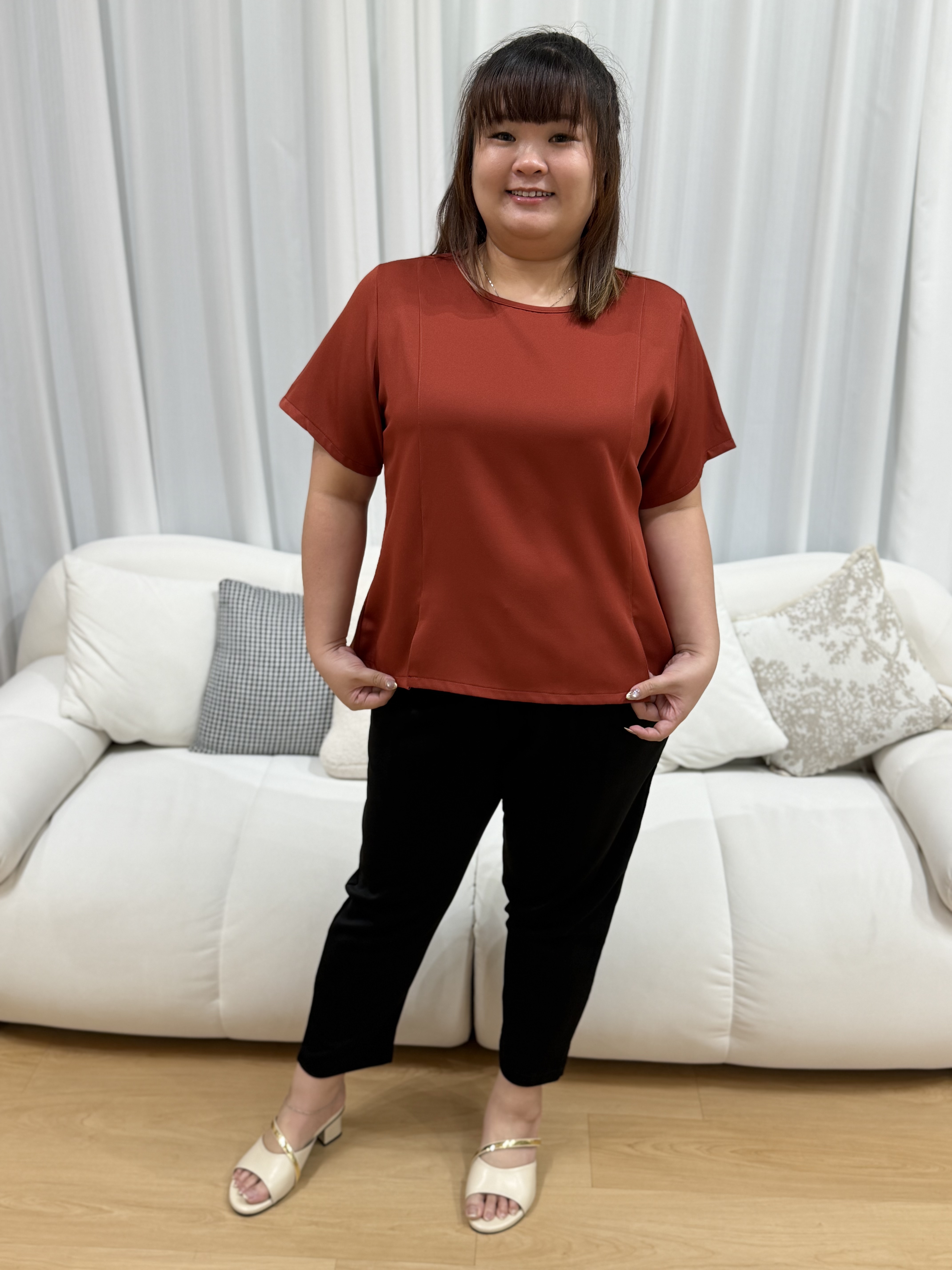 Love+ Poly Parellel Slit Top | Plus Size Top