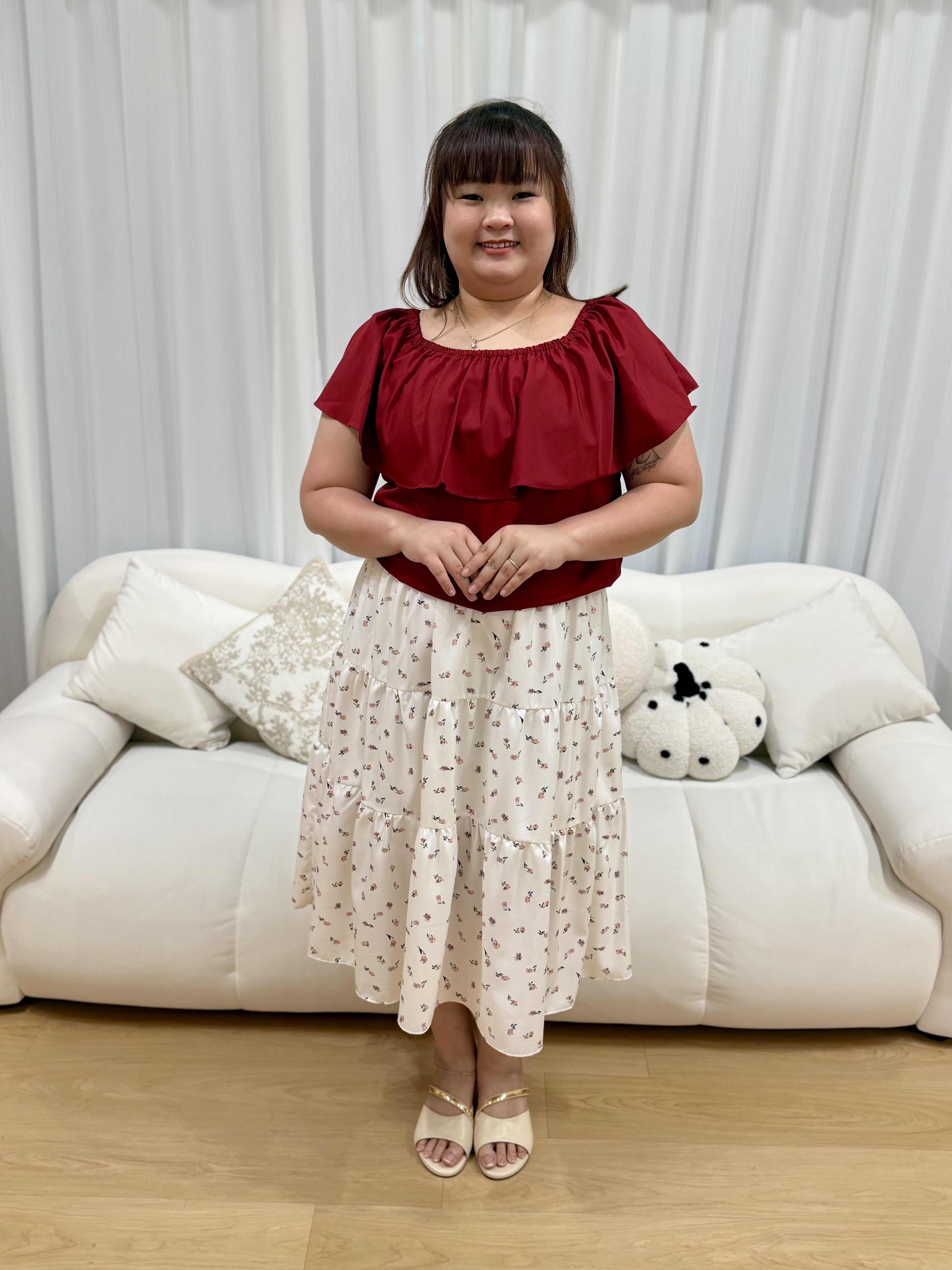 Love+ Solid Ruffle O/S 3-Way Top | Plus Size Top