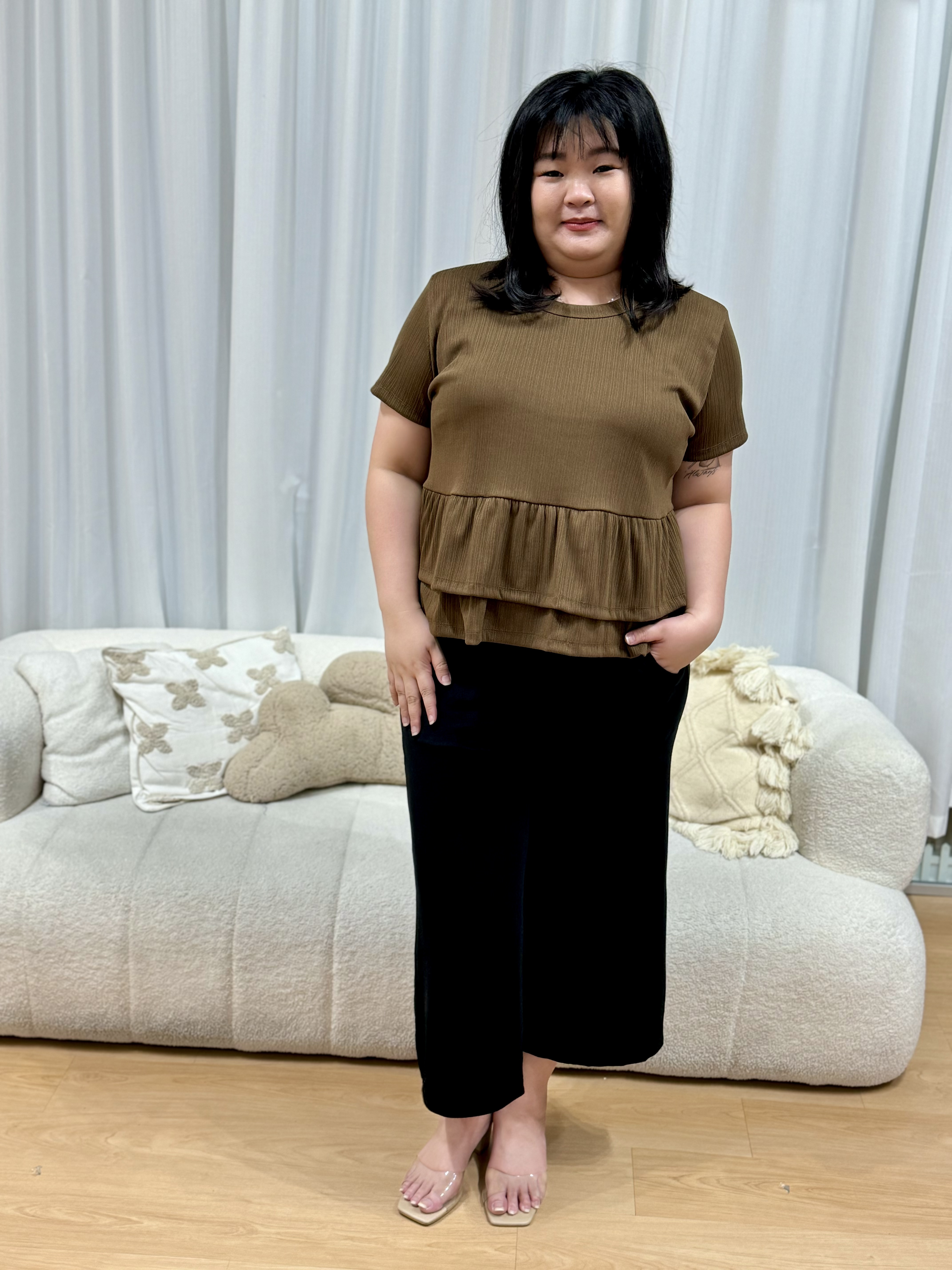 Solana Line Peplum Top #33 | Plus Size Top