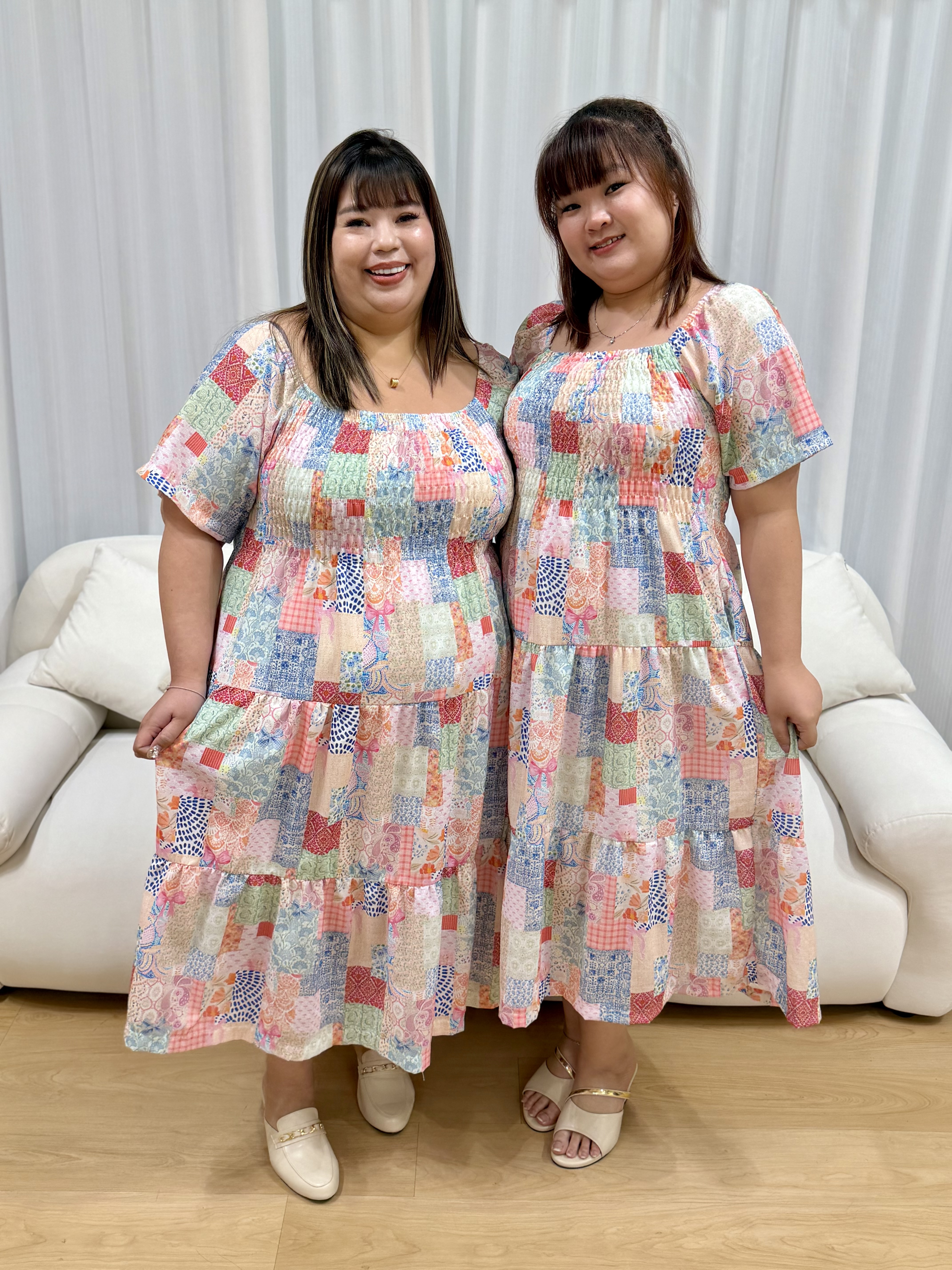 Love+ Ladies Colette Familie Patch Tiles Midi Dress | Plus Size Dress