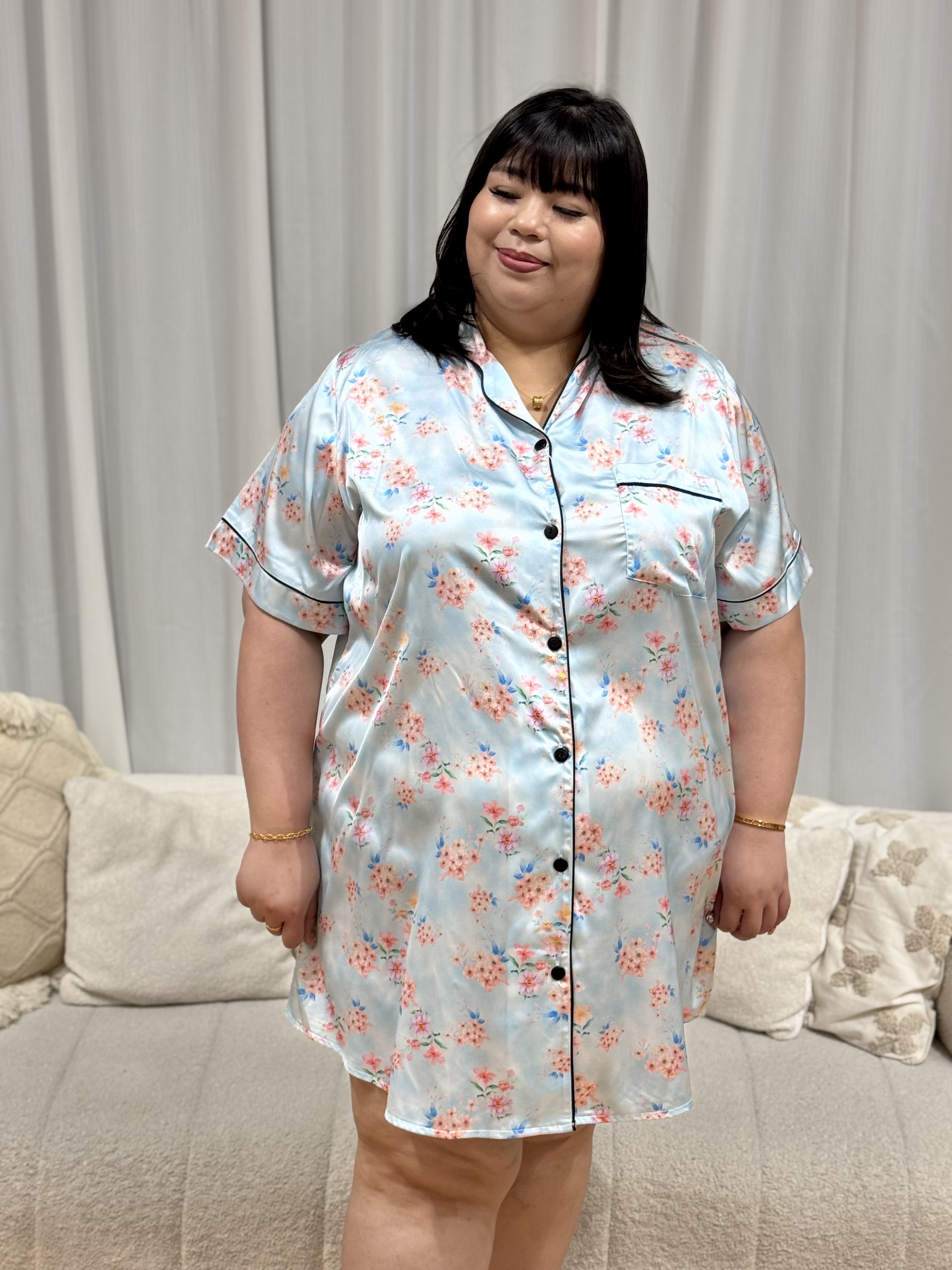 Blossom Premium Satin Silk  PJ | Plus Size PJ Singapore