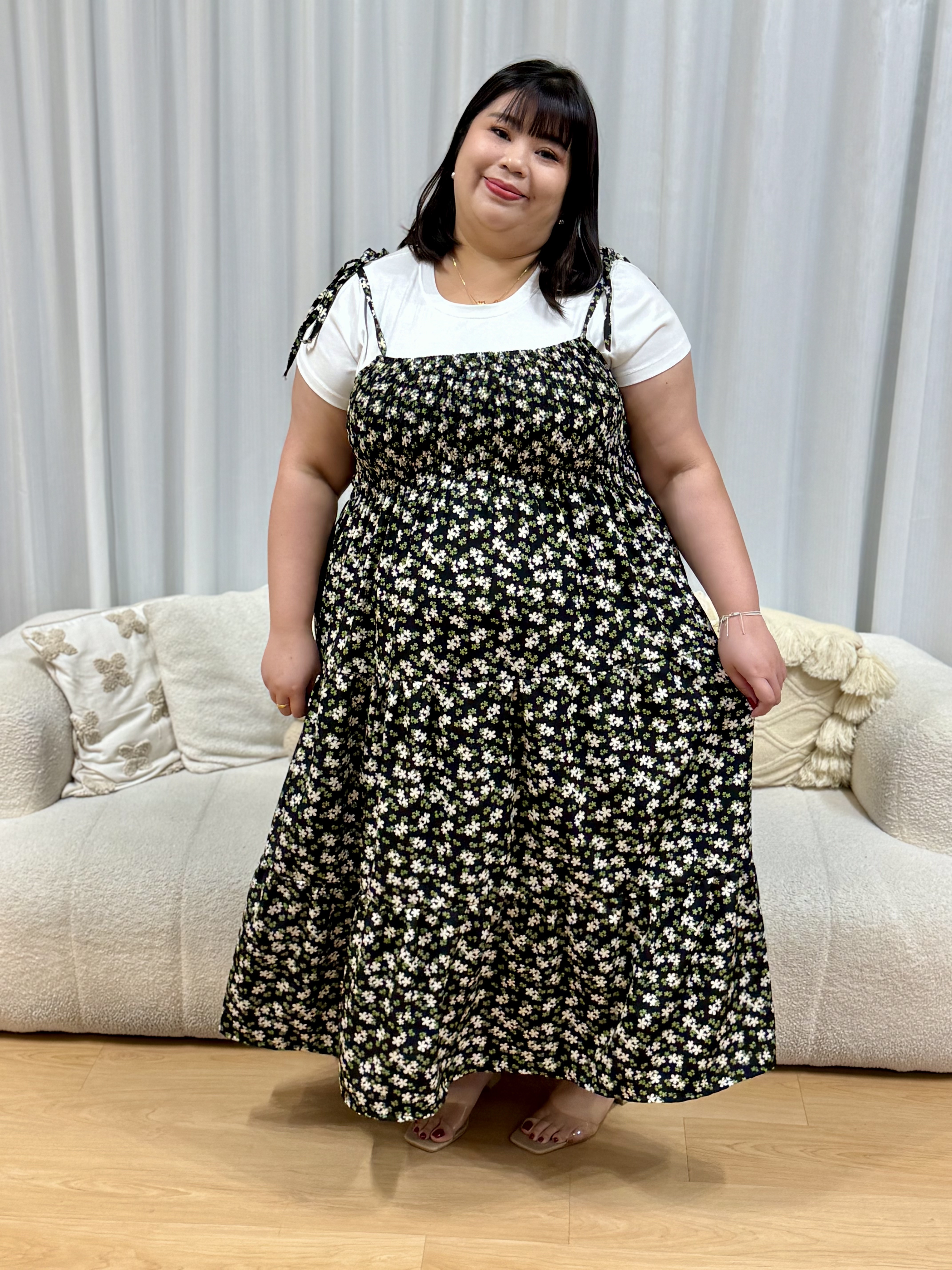 Chloe Clover Black  Maxi Dress | Plus Size Dress