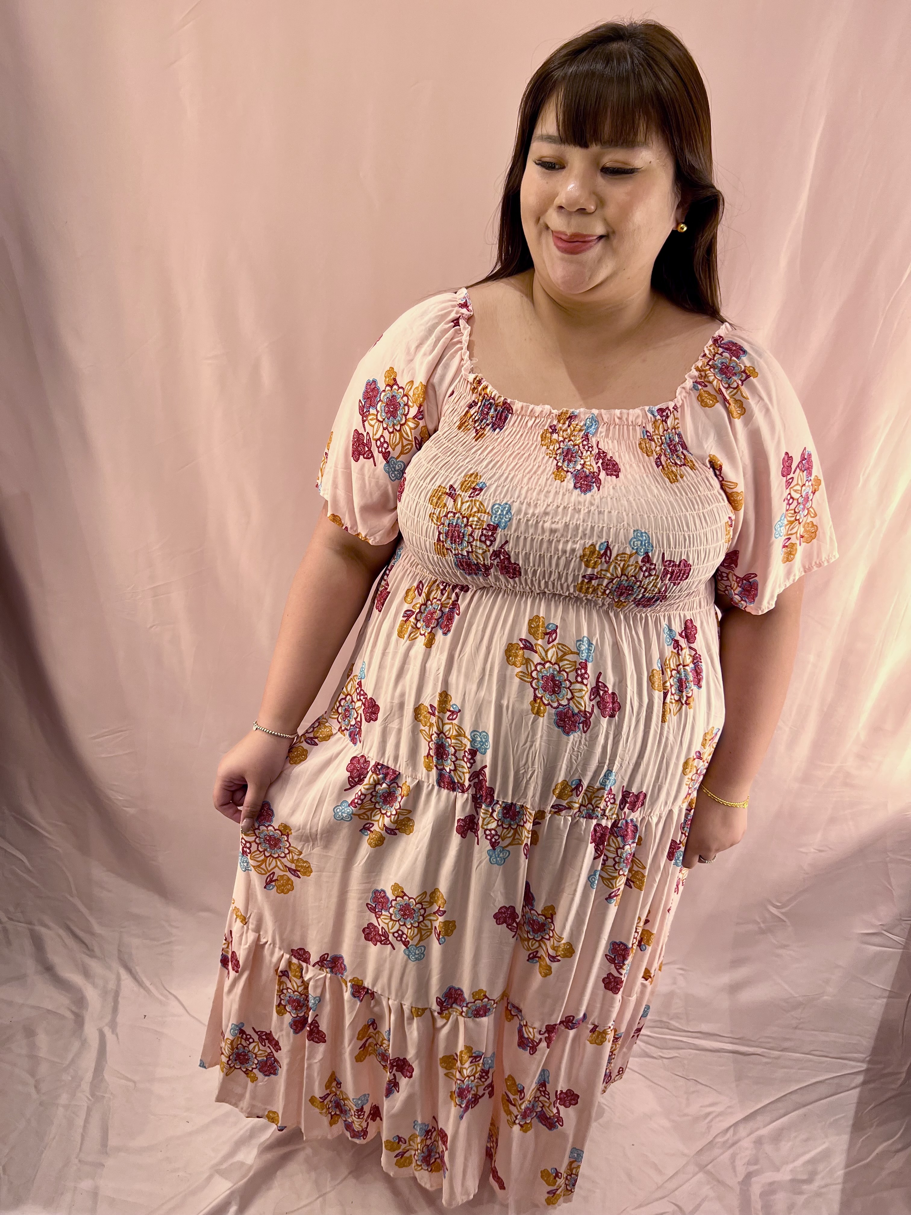 Tribal Pink Maxi Dress |Plus Size Maxi Dress