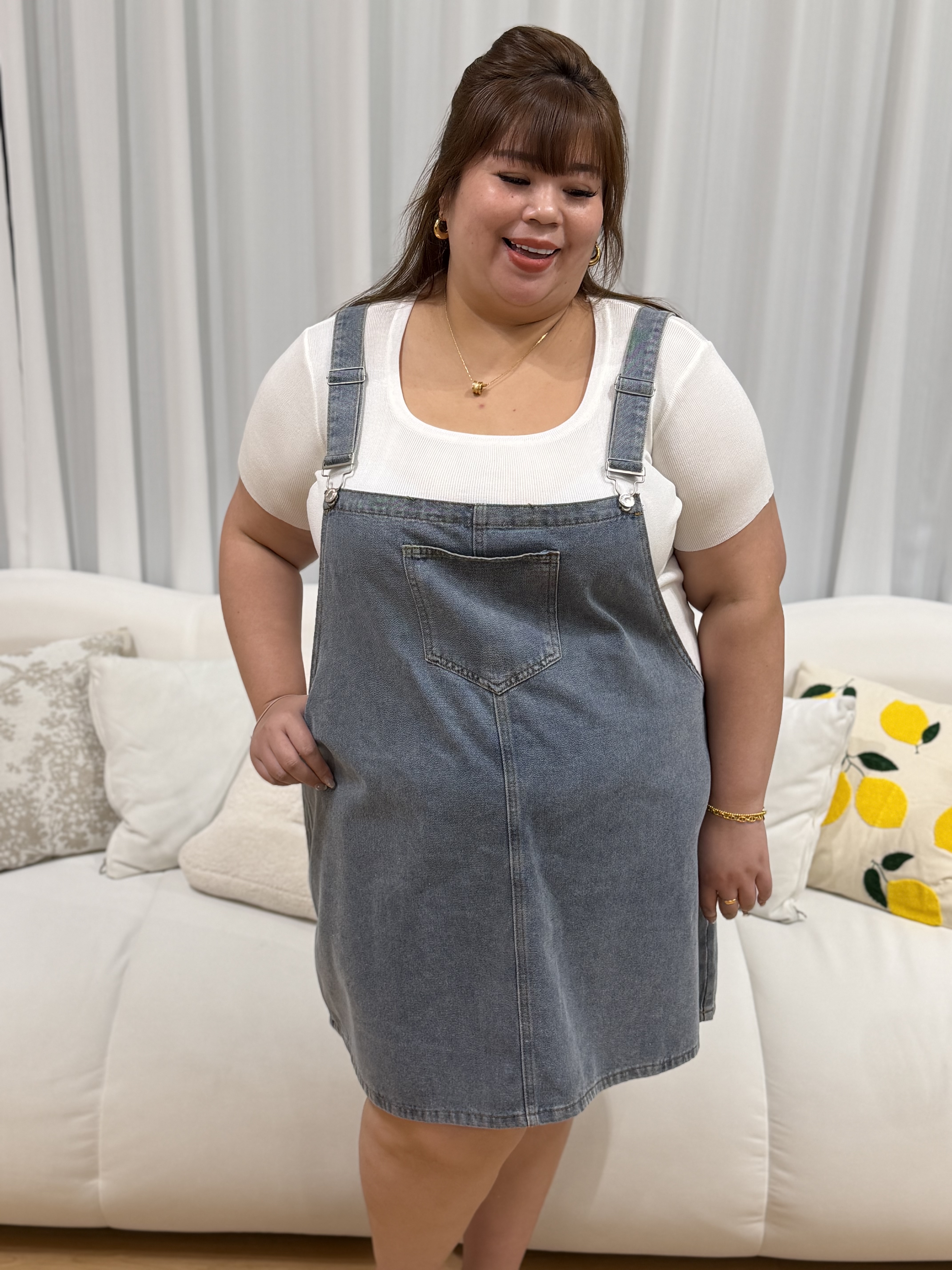 Love+ Shermaine Denim Dungaree  #2030 | Plus Size dress