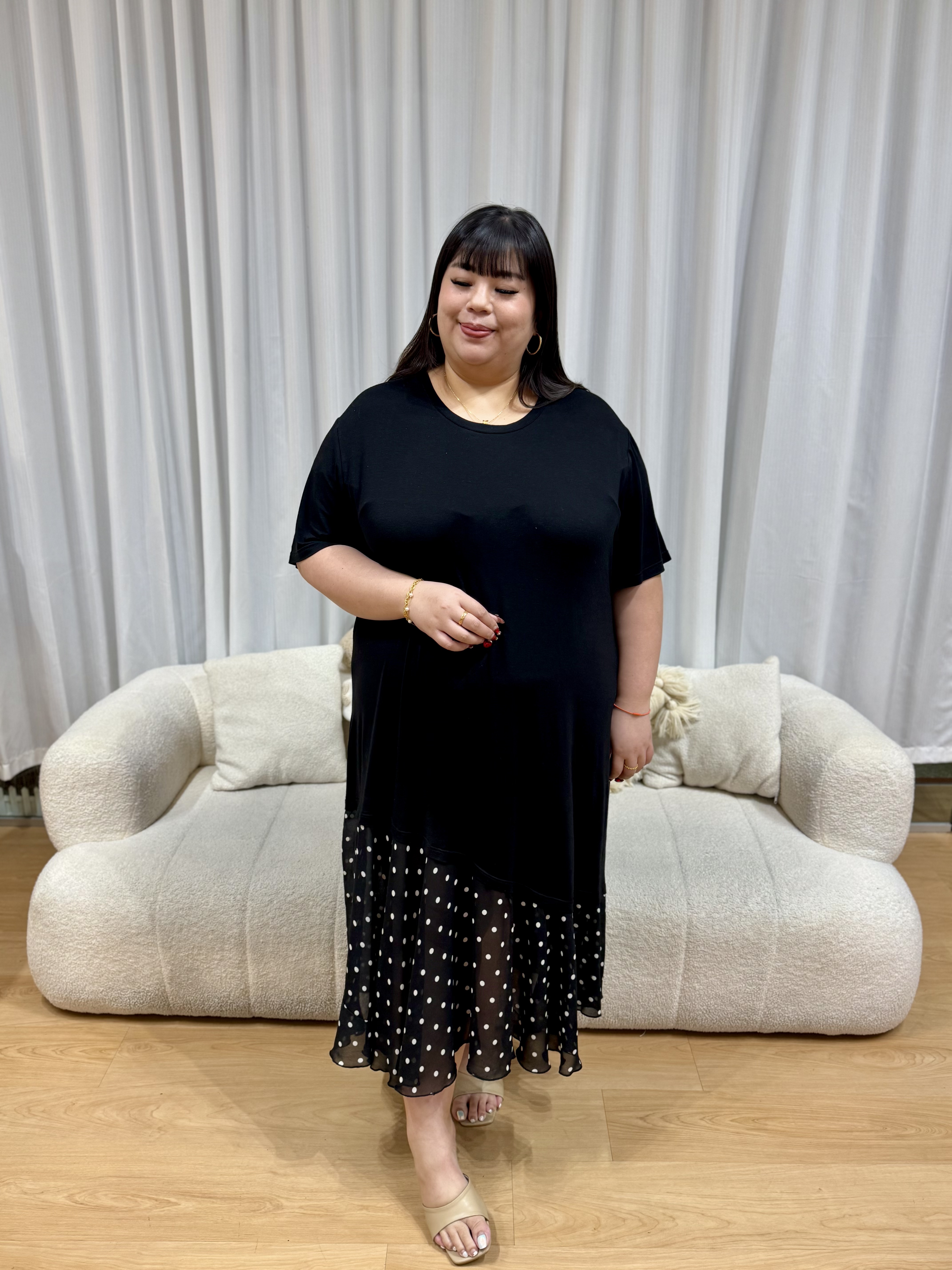 Love+ Jessie Polka Chiffon Dress | Plus Size Dress