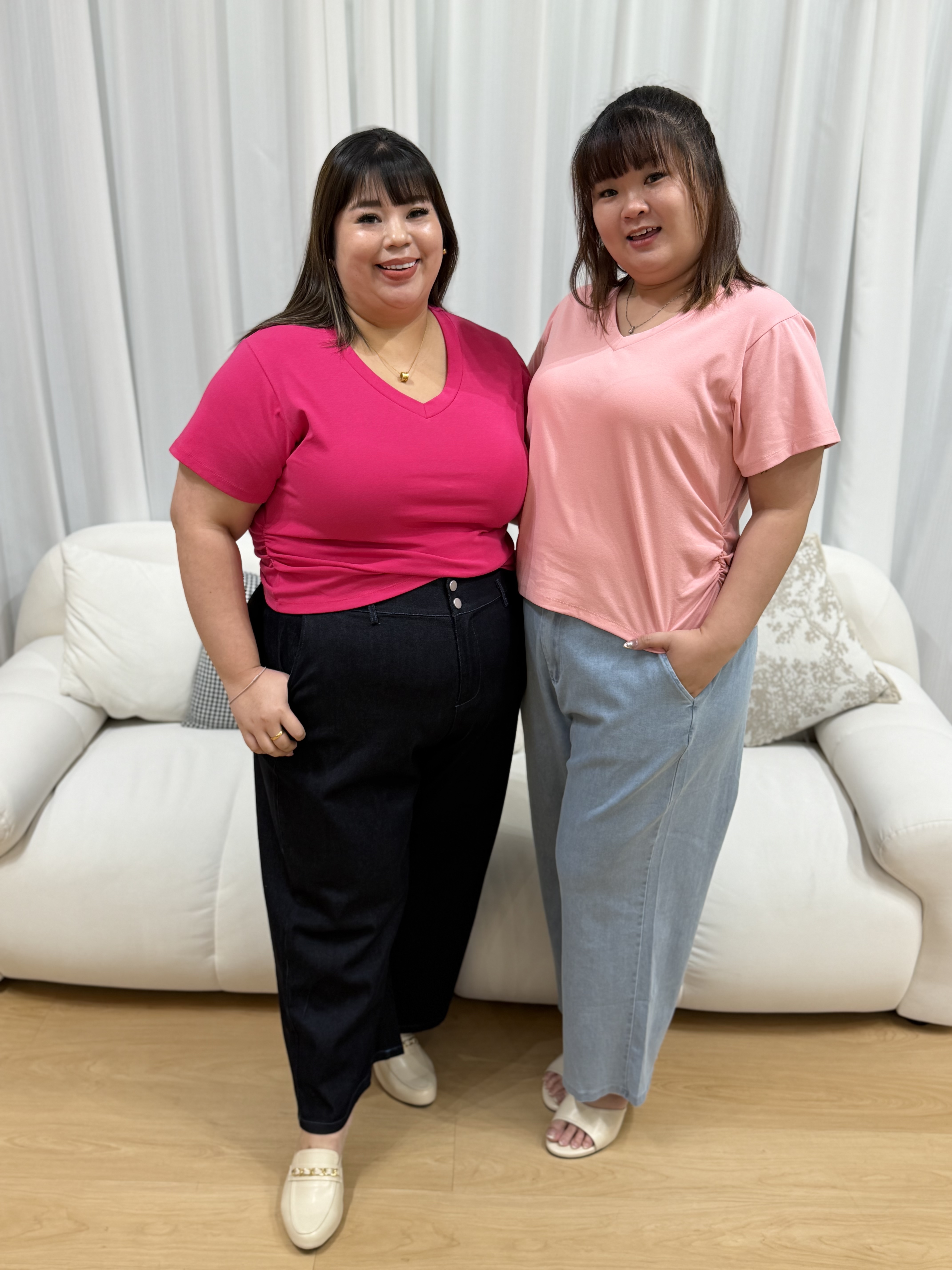 Everyday V Neck Ruching Top | Plus Size Top