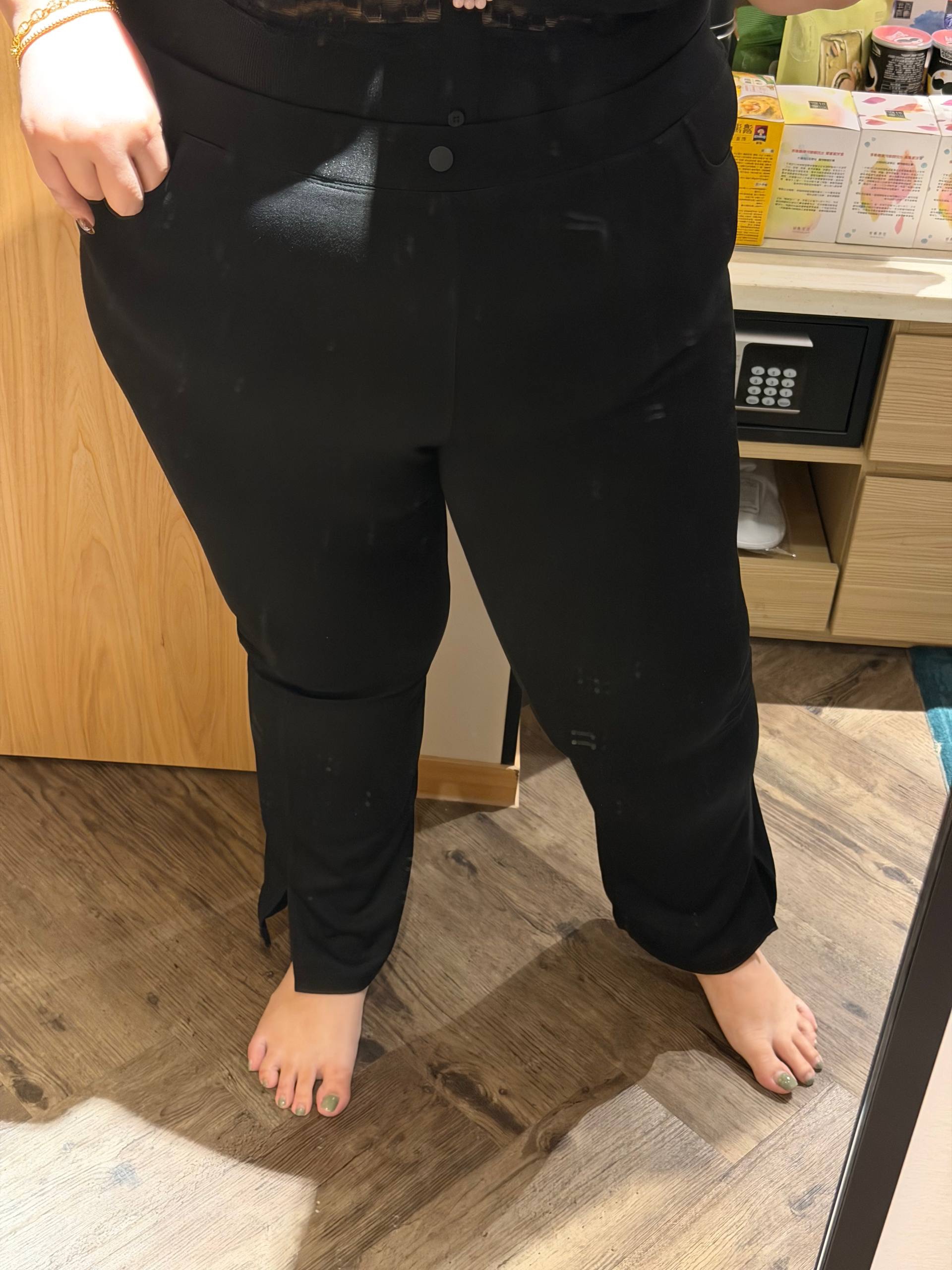 Luna Button Super Slim Fit Japan Cotton Slit Pants | Plus Size Pants