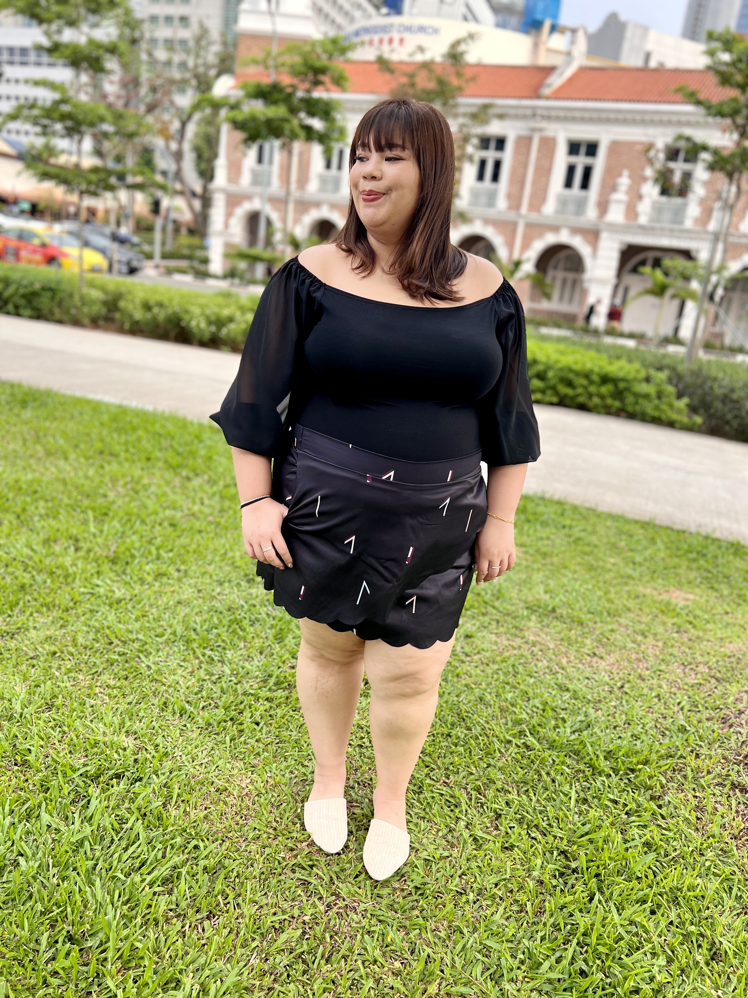 Love+ Lisa Abstract Scallop Skirt  | Plus Size Skirt