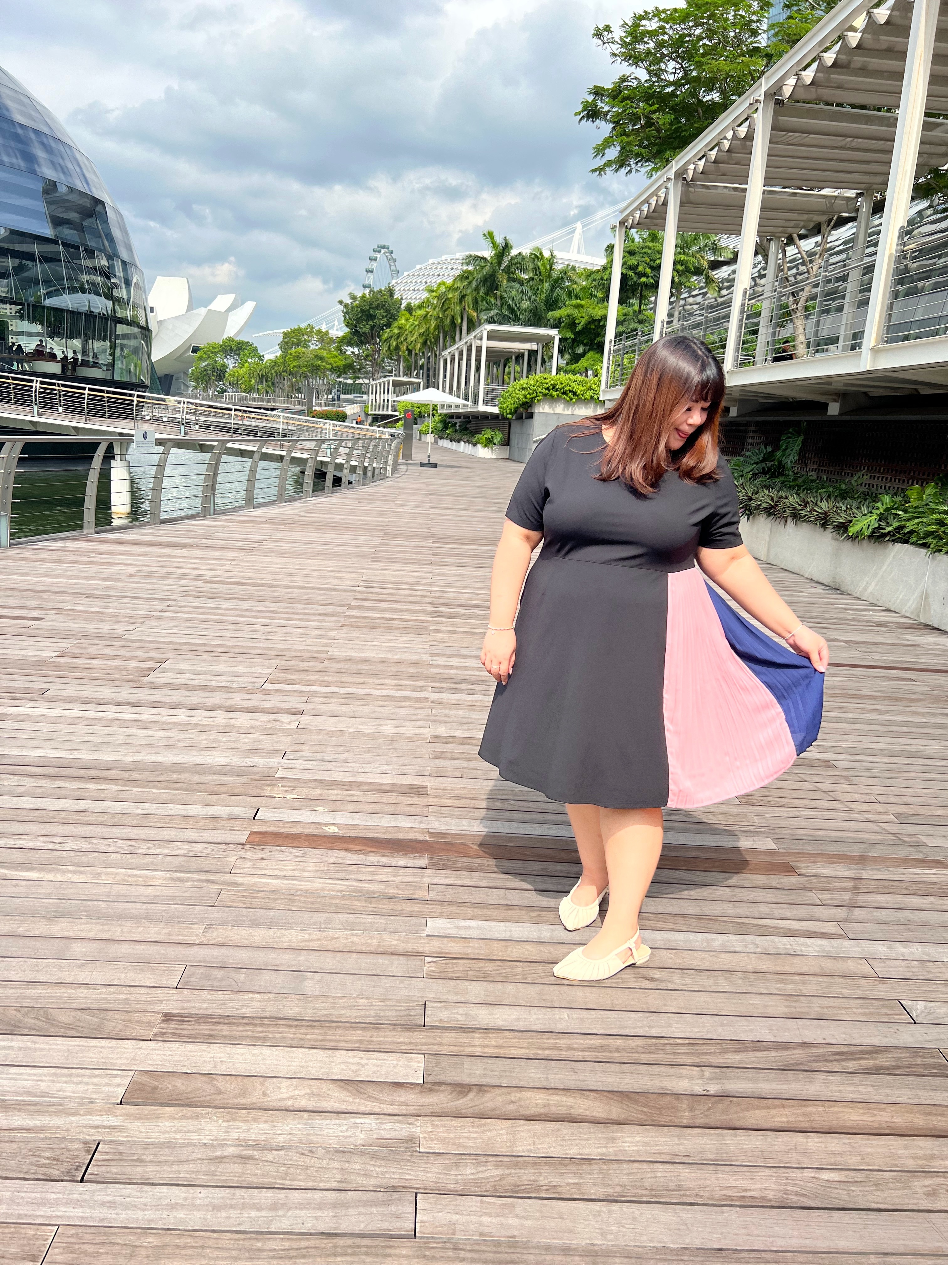 Love+ Black Laurel Pleats Dress | Plus Size Dress Singapore