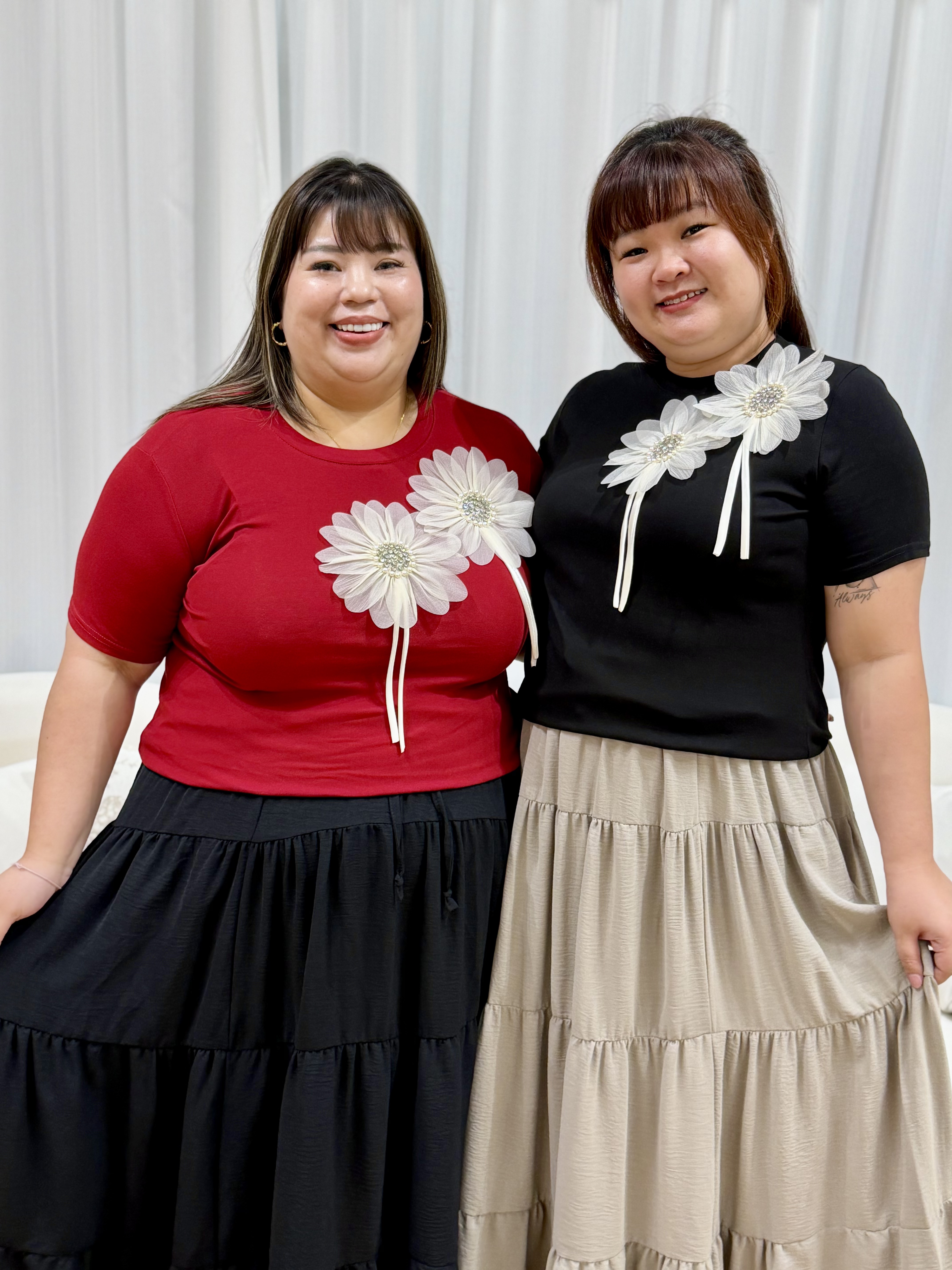 Blooming Chiffon Flower Top | Plus Size Top