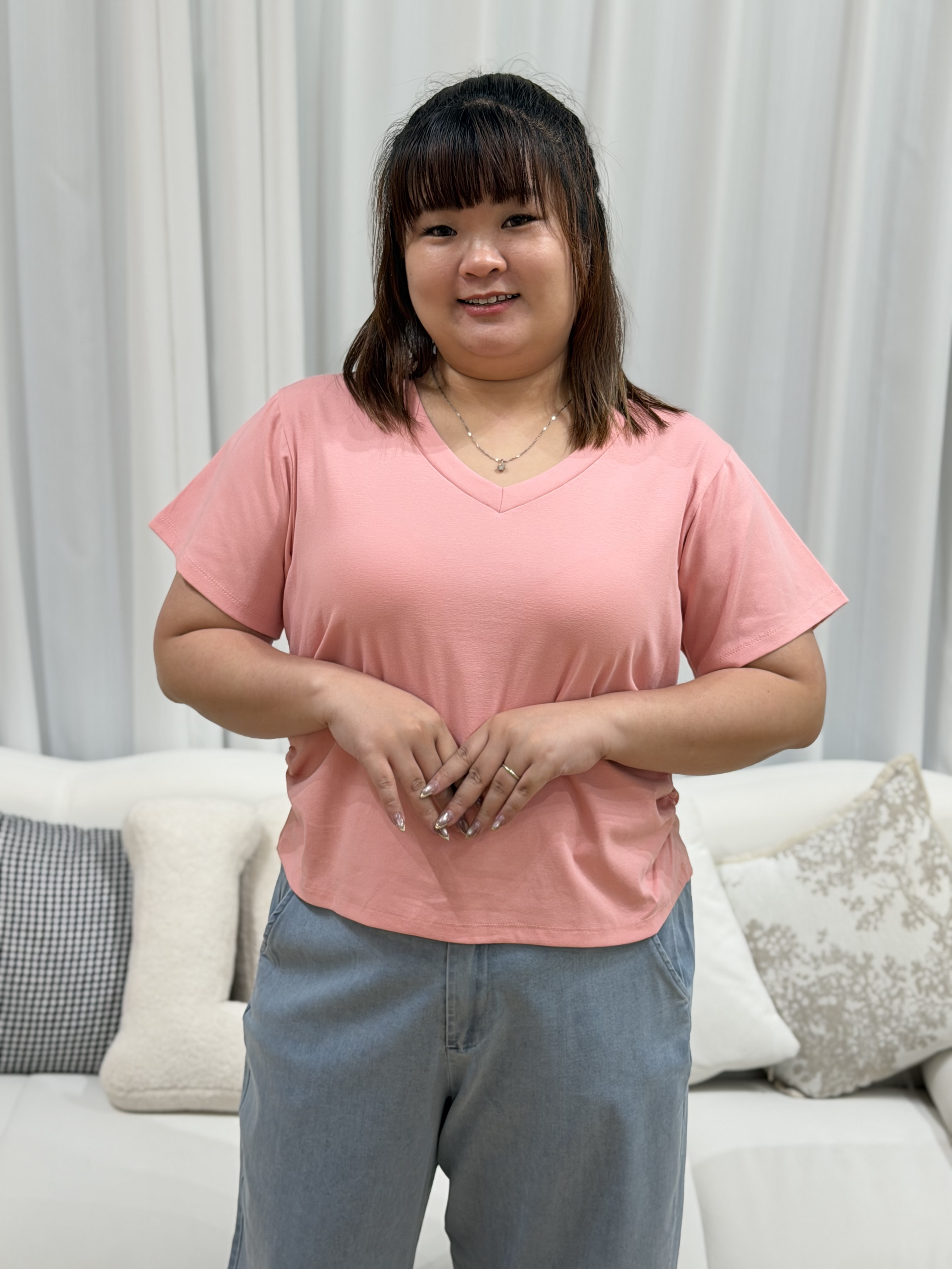 Everyday V Neck Ruching Top | Plus Size Top