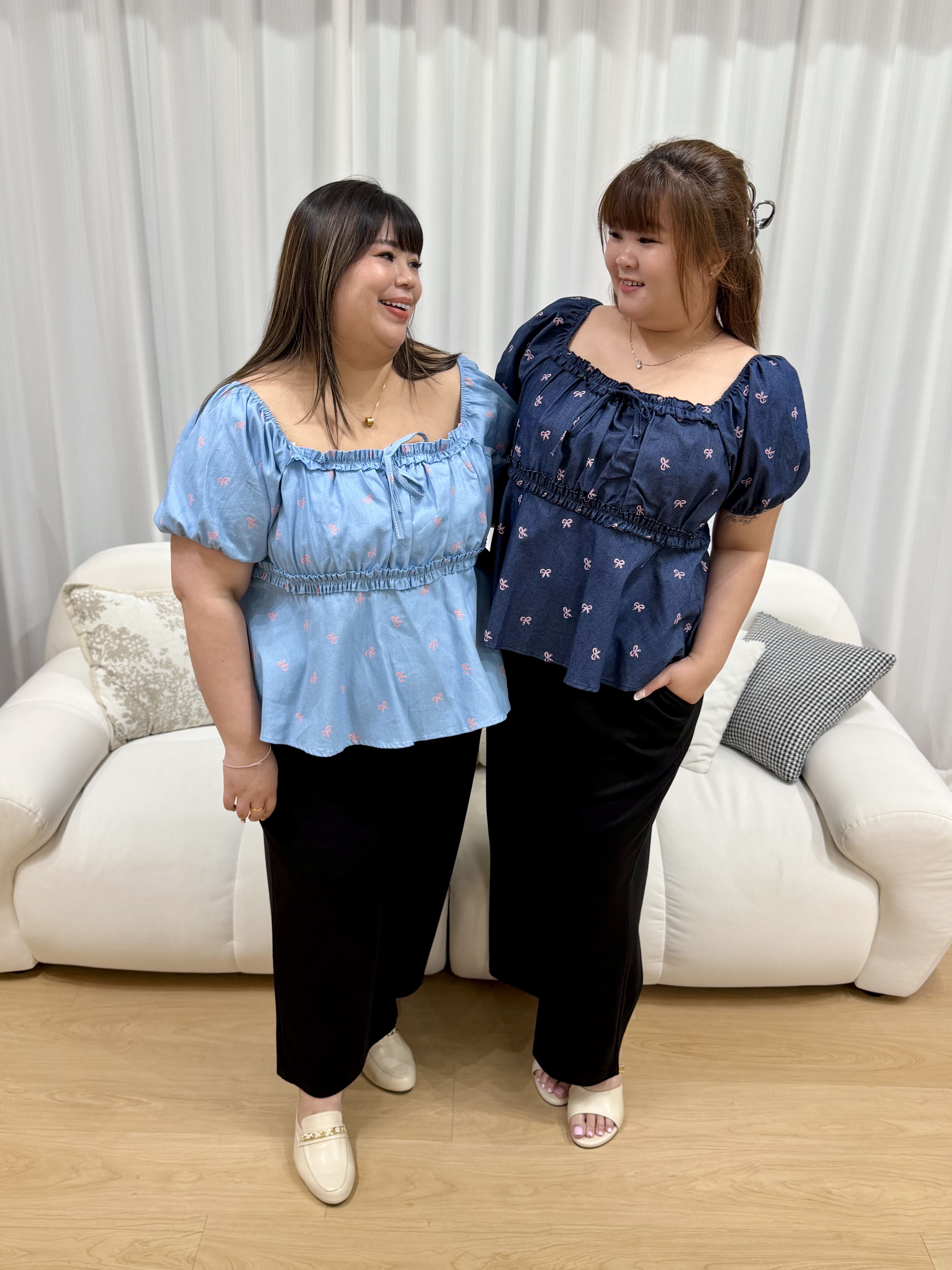 Pink Ribbon Denim Peplum Top | Plus Size Top