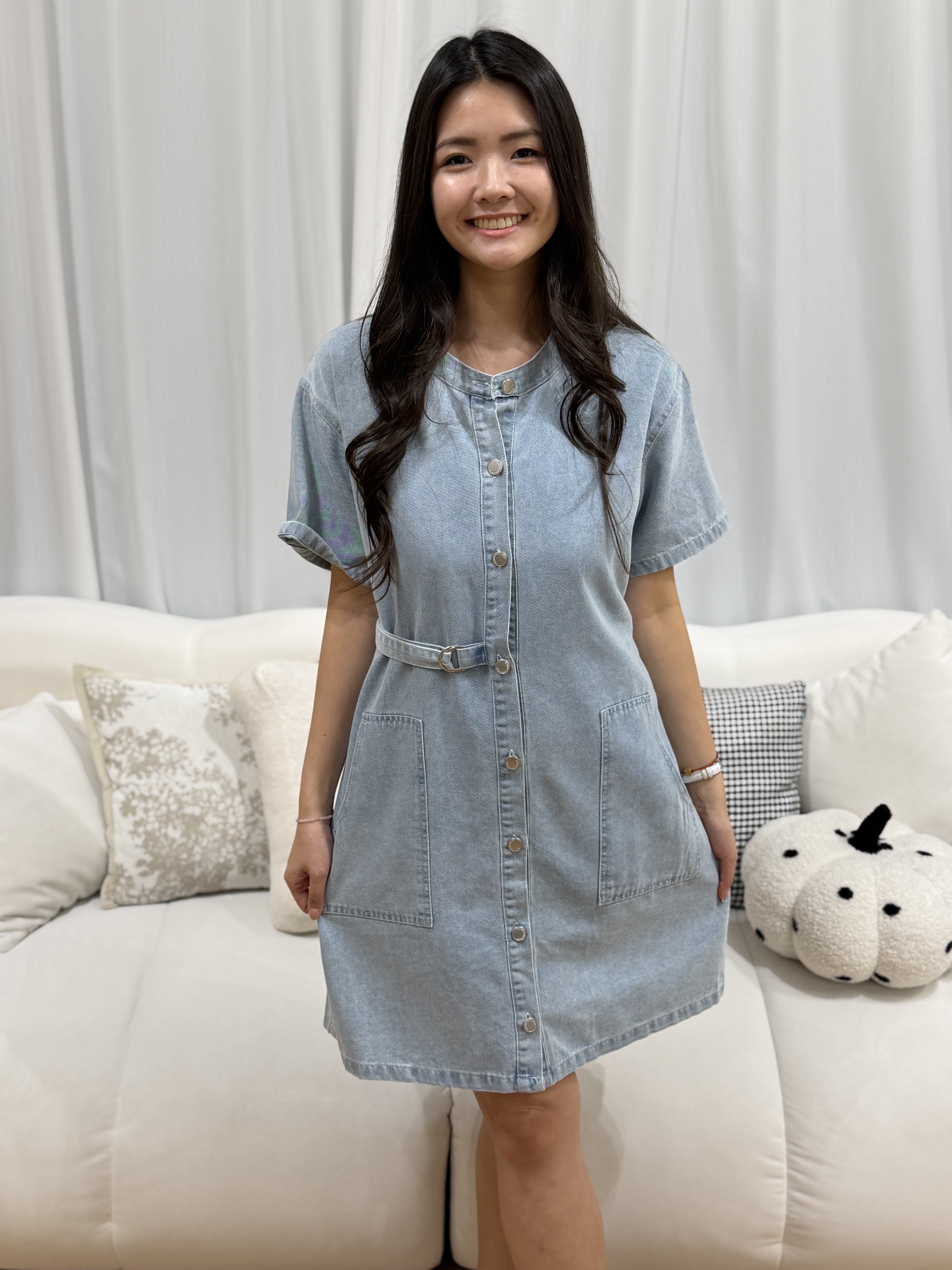 Mini Denim Button Dress | Plus Size Dress