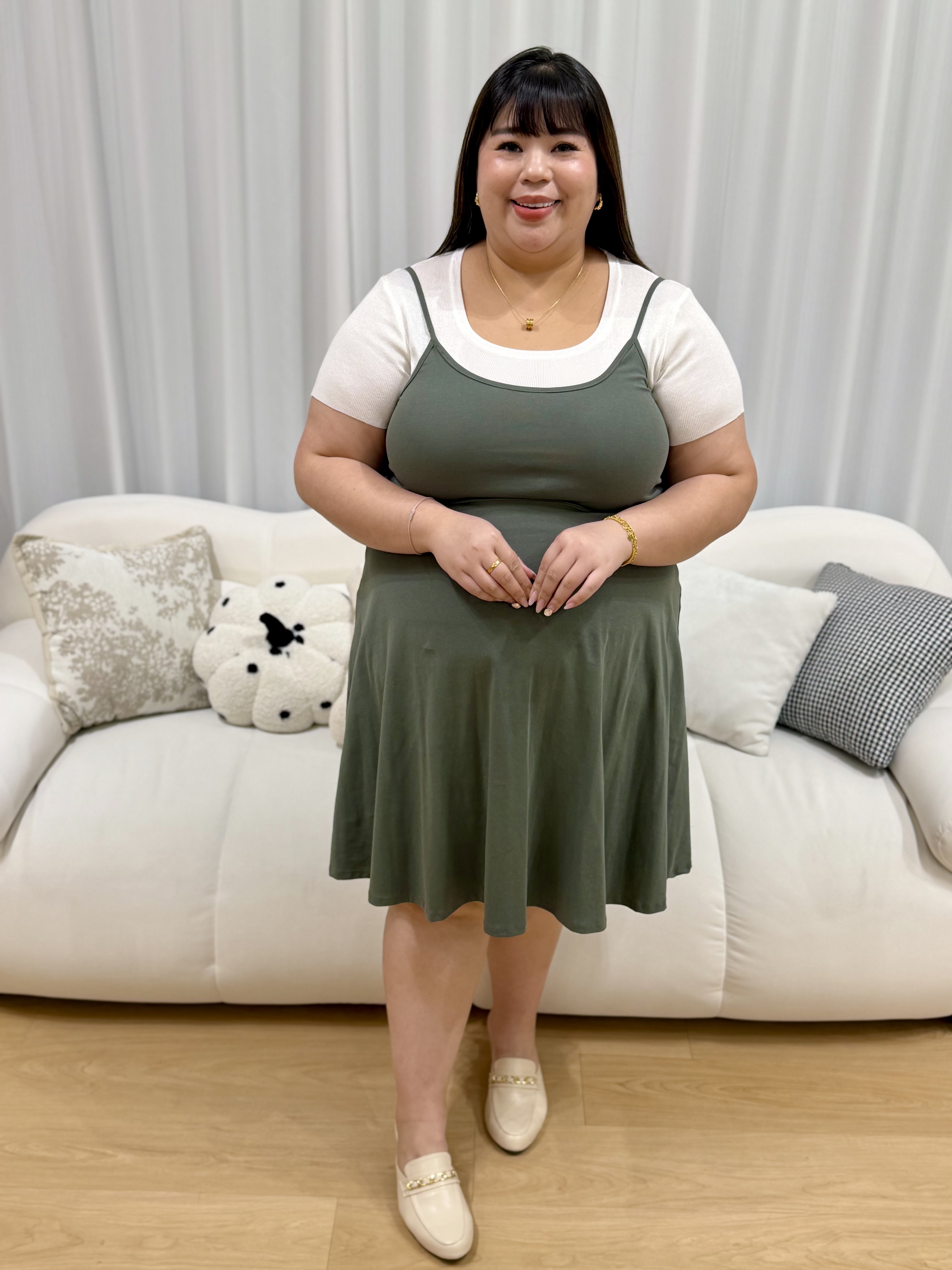 Rouyana Spaghetti Premium Cotton Dress | Plus Size Dress