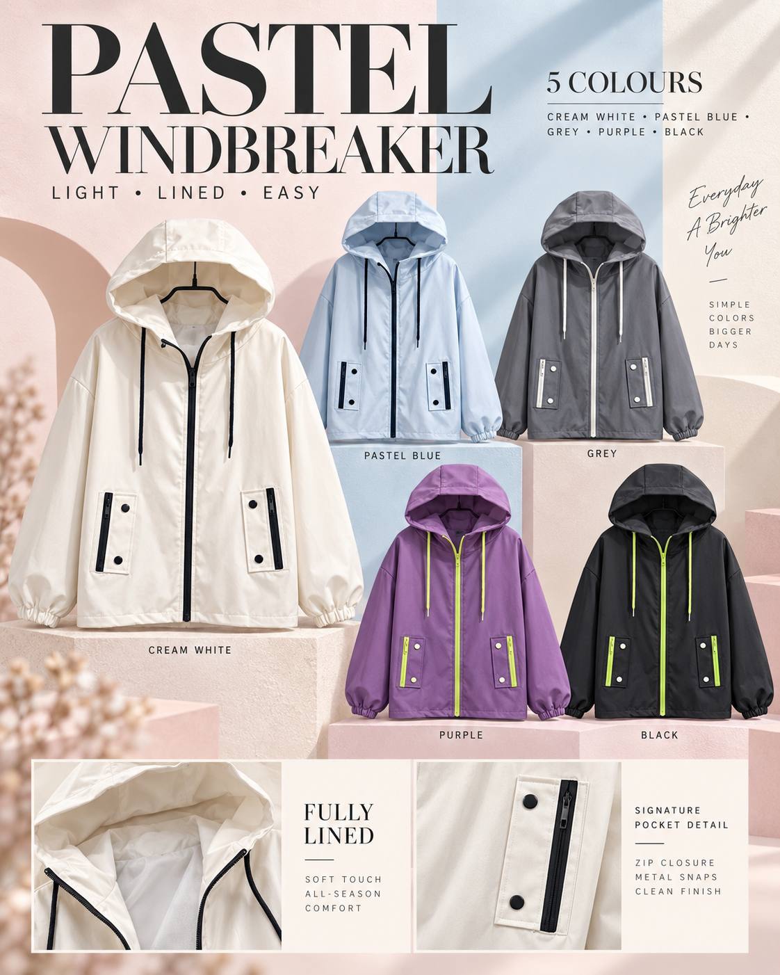 Love+ DuoTone Lightweight WindBreaker | Plus Size Outerwear
