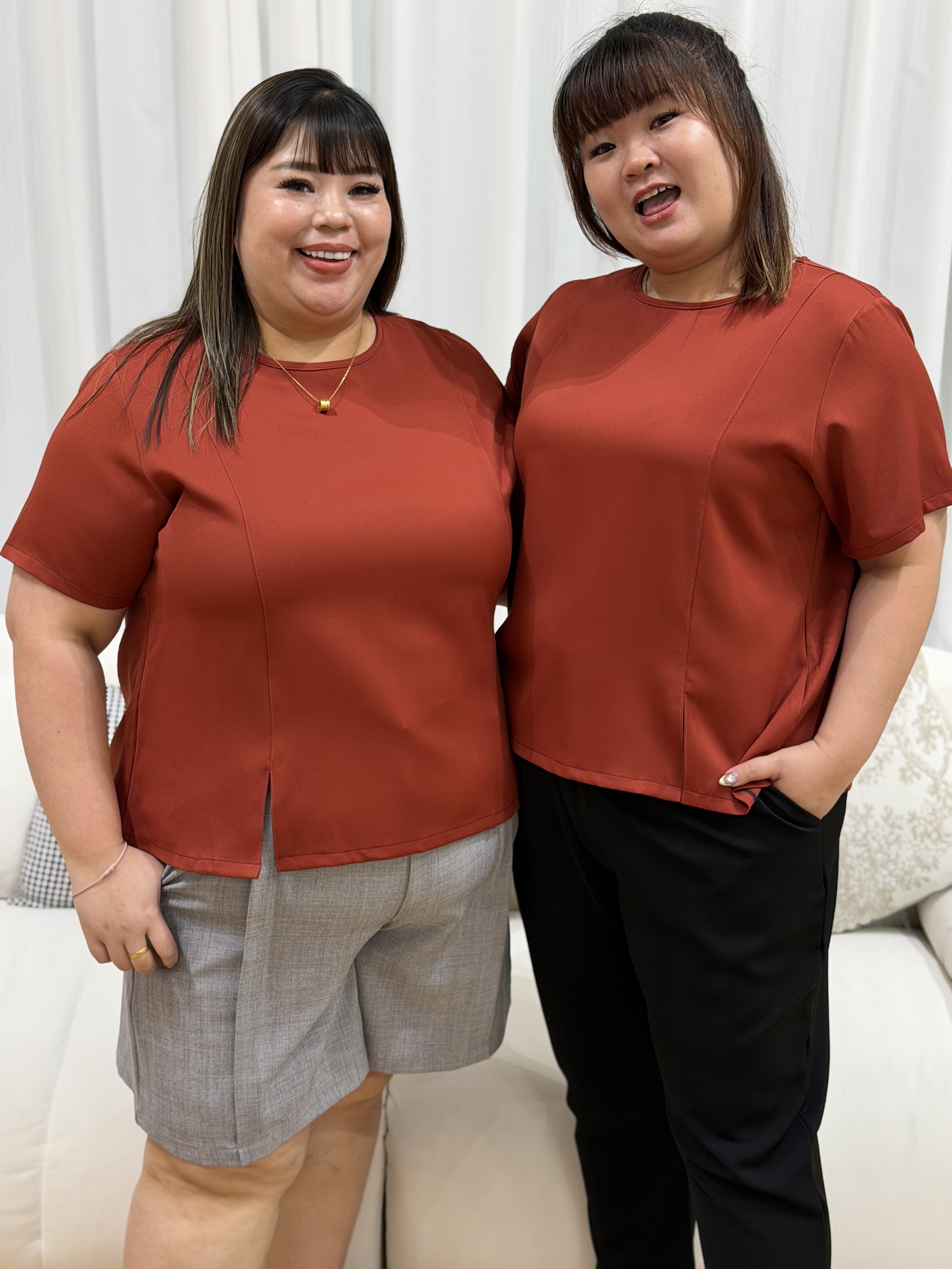 Love+ Poly Parellel Slit Top | Plus Size Top