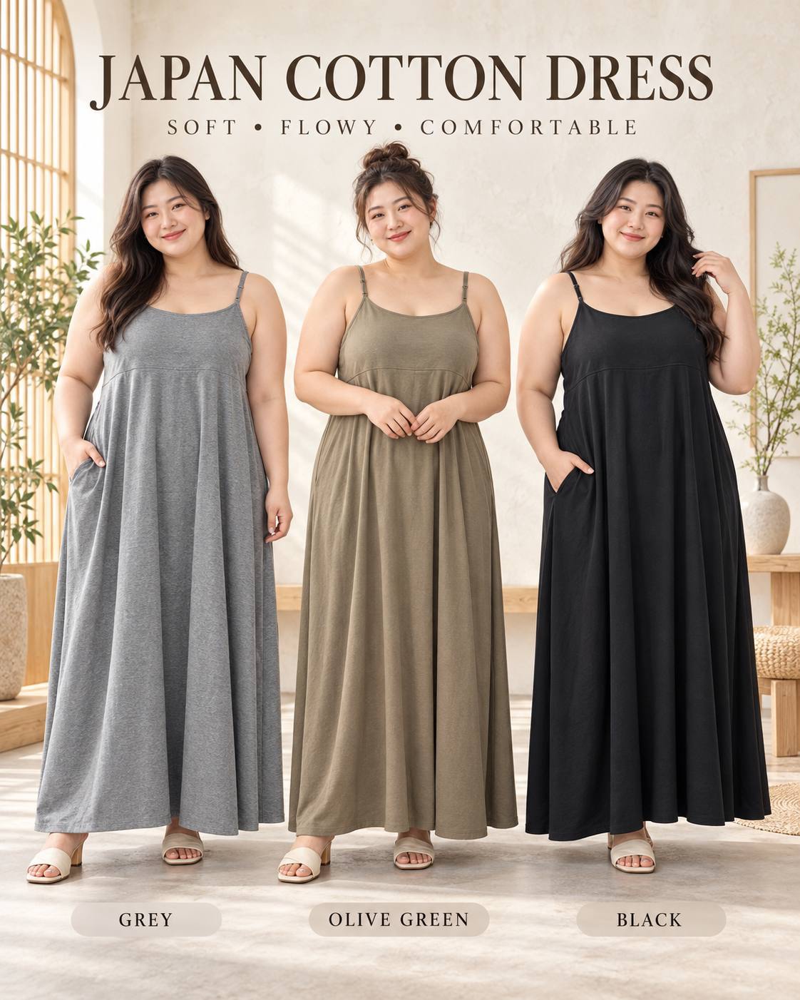 Eeve Japan Cotton Maxi Dress | Plus Size Dress