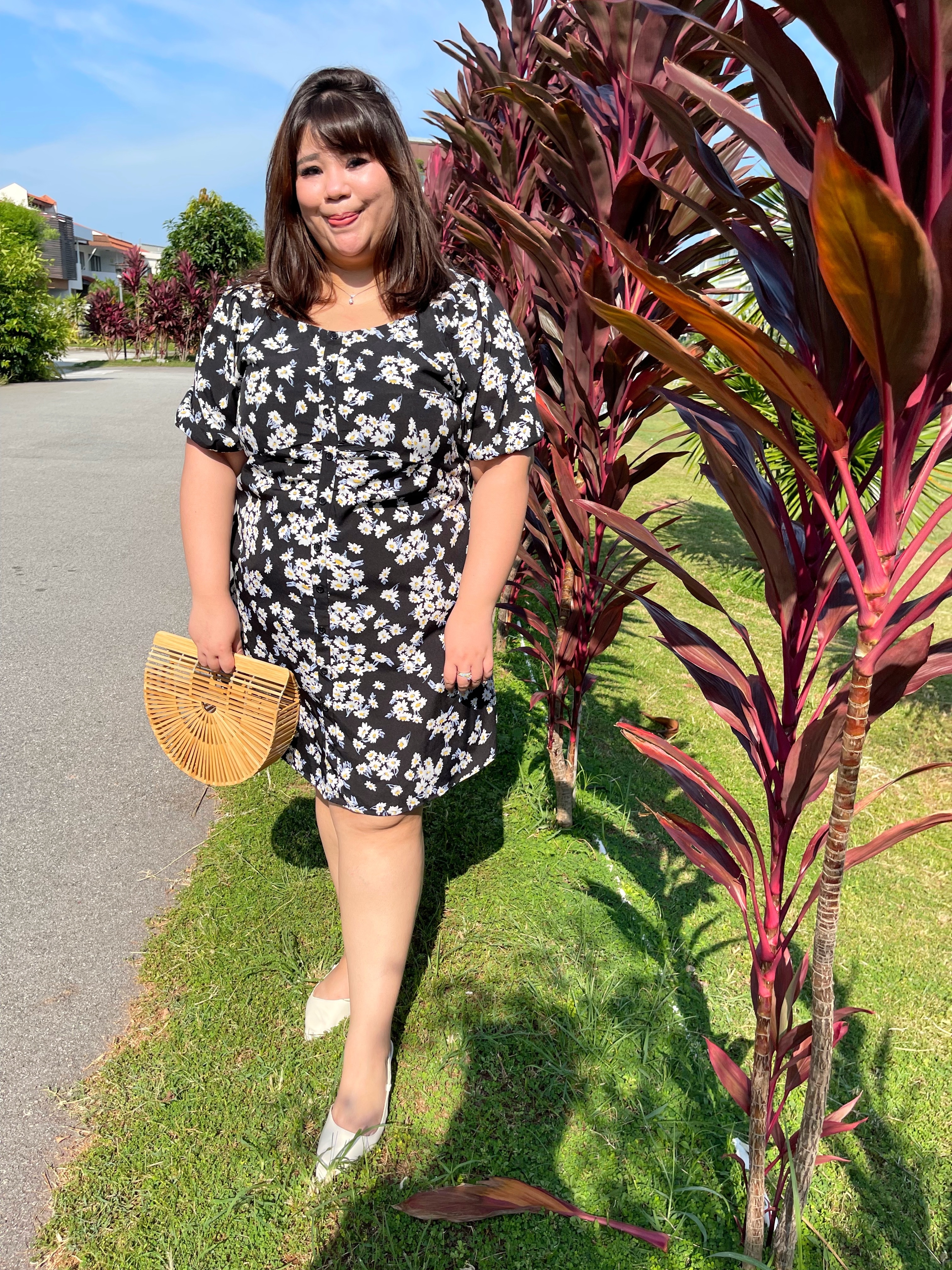 Love+ Ayla Black Floral Dress | Plus Size Dress Singapore