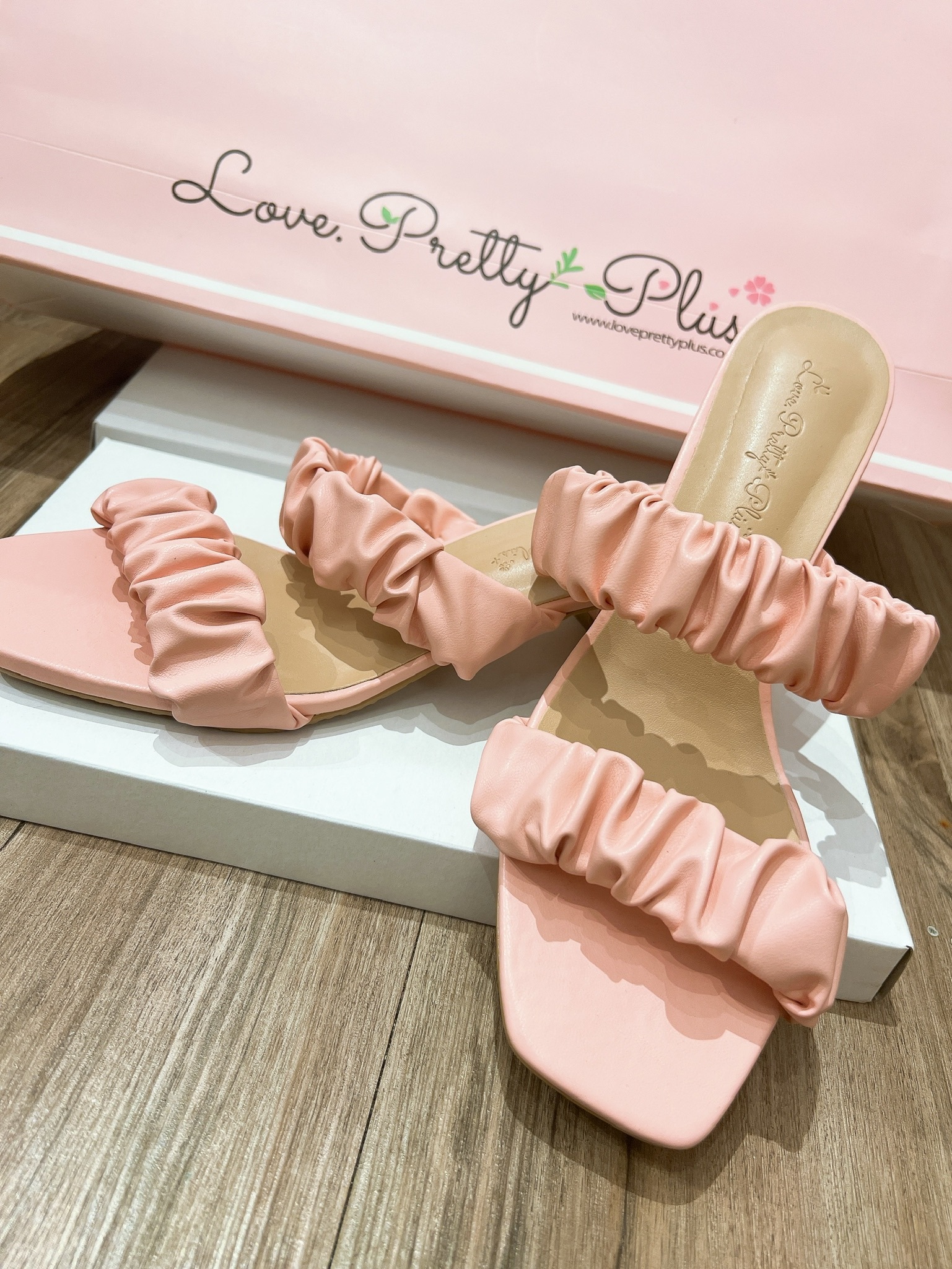 Love+ Eli Pink Scrunchy Mini Heels | LPP05 |2 Colors | Plus Size Shoes