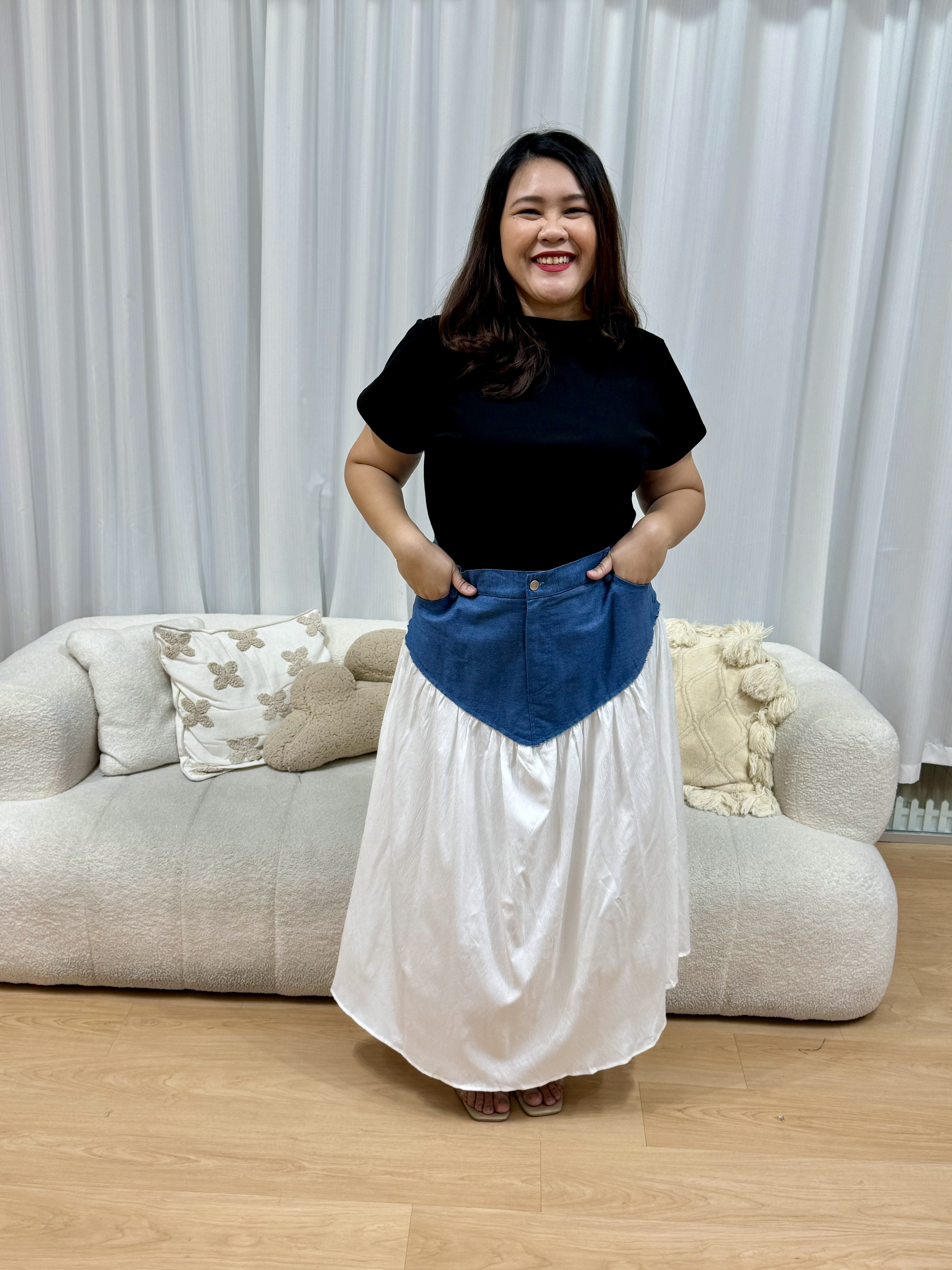 Zoe White Breeze Denim Skirt | Plus Size Skirt