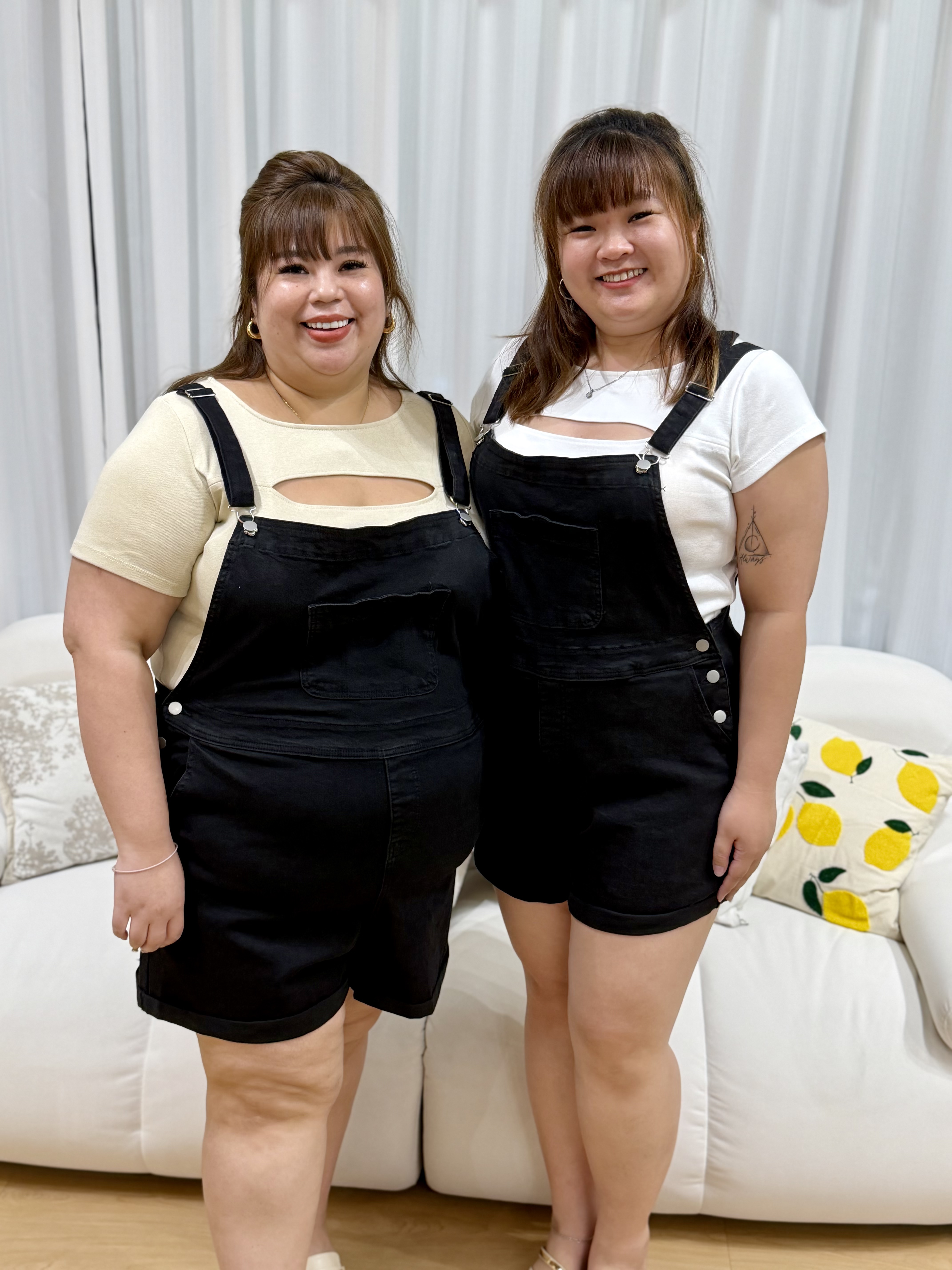 Love+ Black Denim Romper #2261 | Plus Size Denim Romper