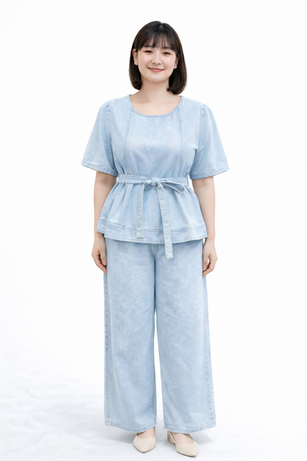 Missy Rihana Denim Ribbon Set | Plus Size Set