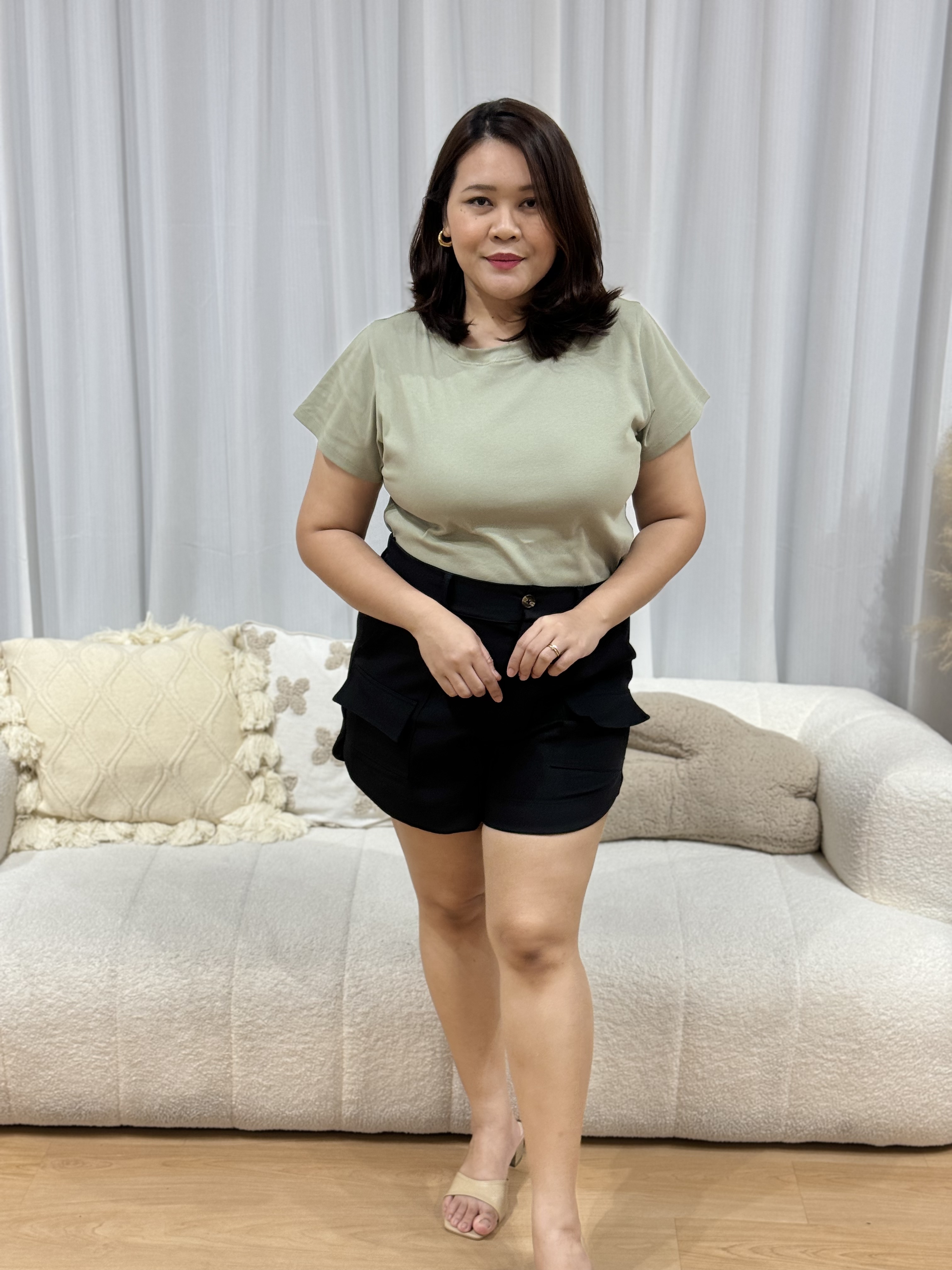 Nina Button Shorts | Plus Size Short