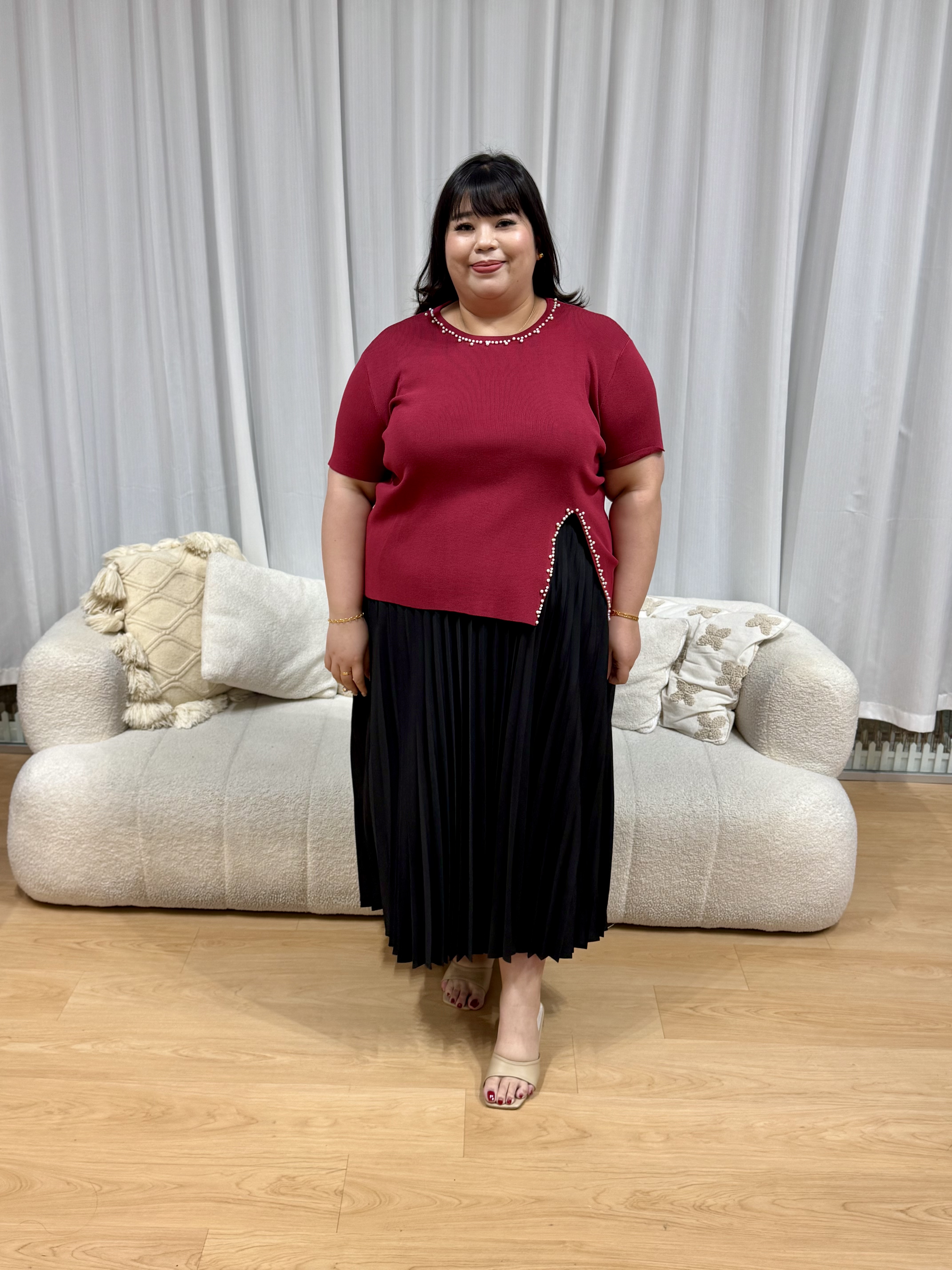 Charly Pearly Cha Knitted Top | Plus Size Top