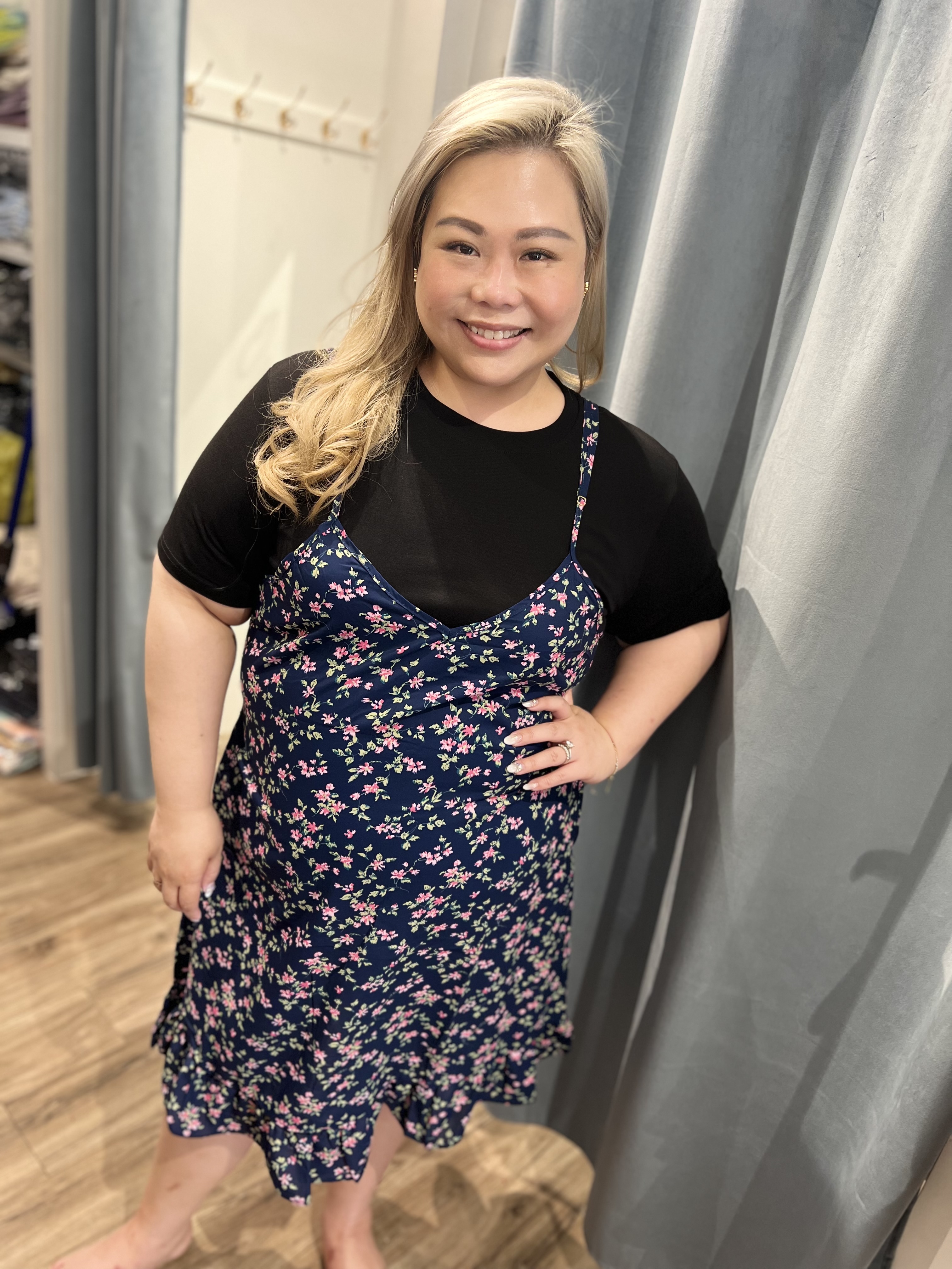 Love+ Sophia Navy Floral  2-Pc Set Dress | Plus Size Dress