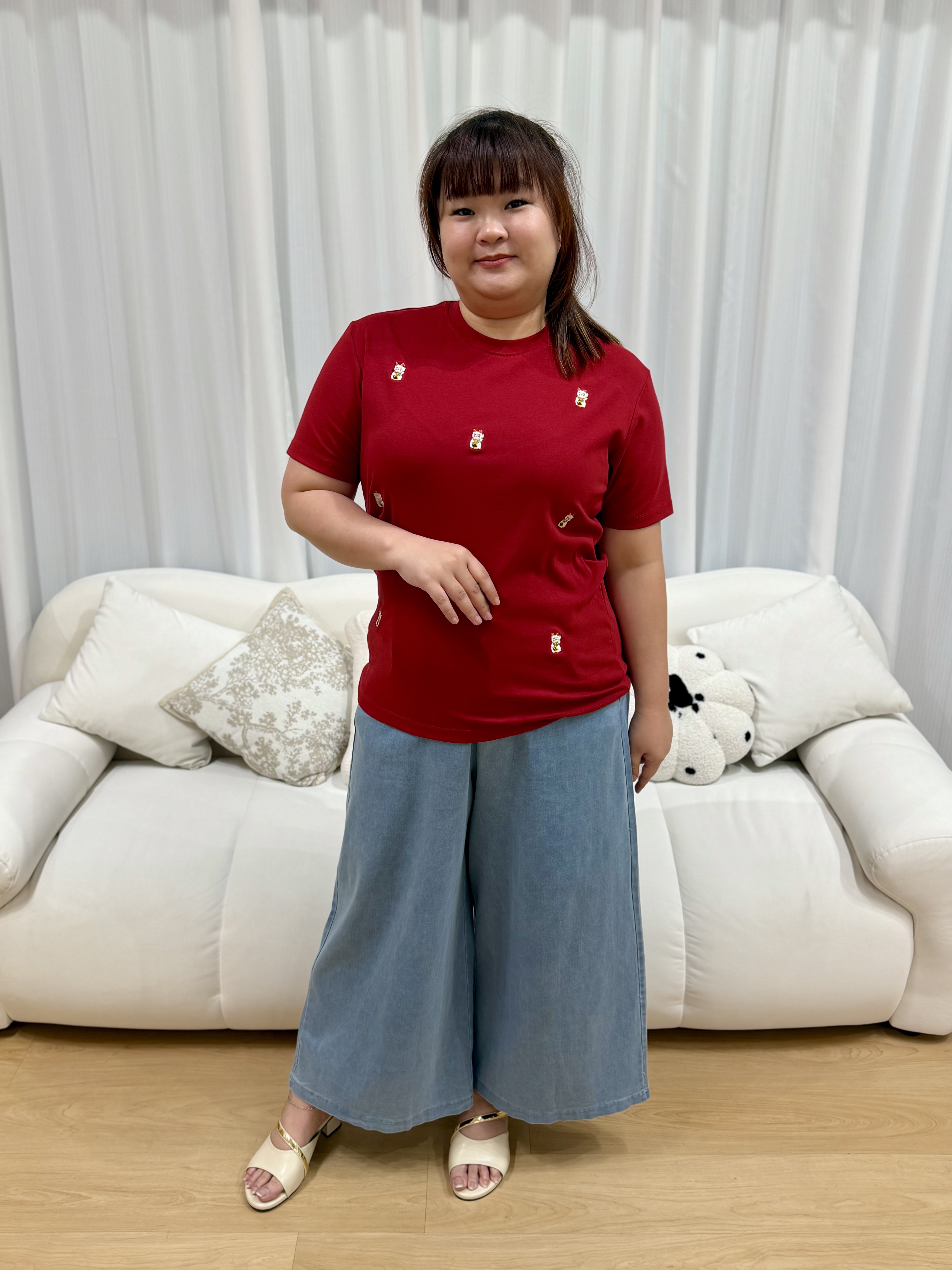 Love+ (Multiple) Maneki-Neko Cat Unisex Premium Cotton Top | Plus Size Top