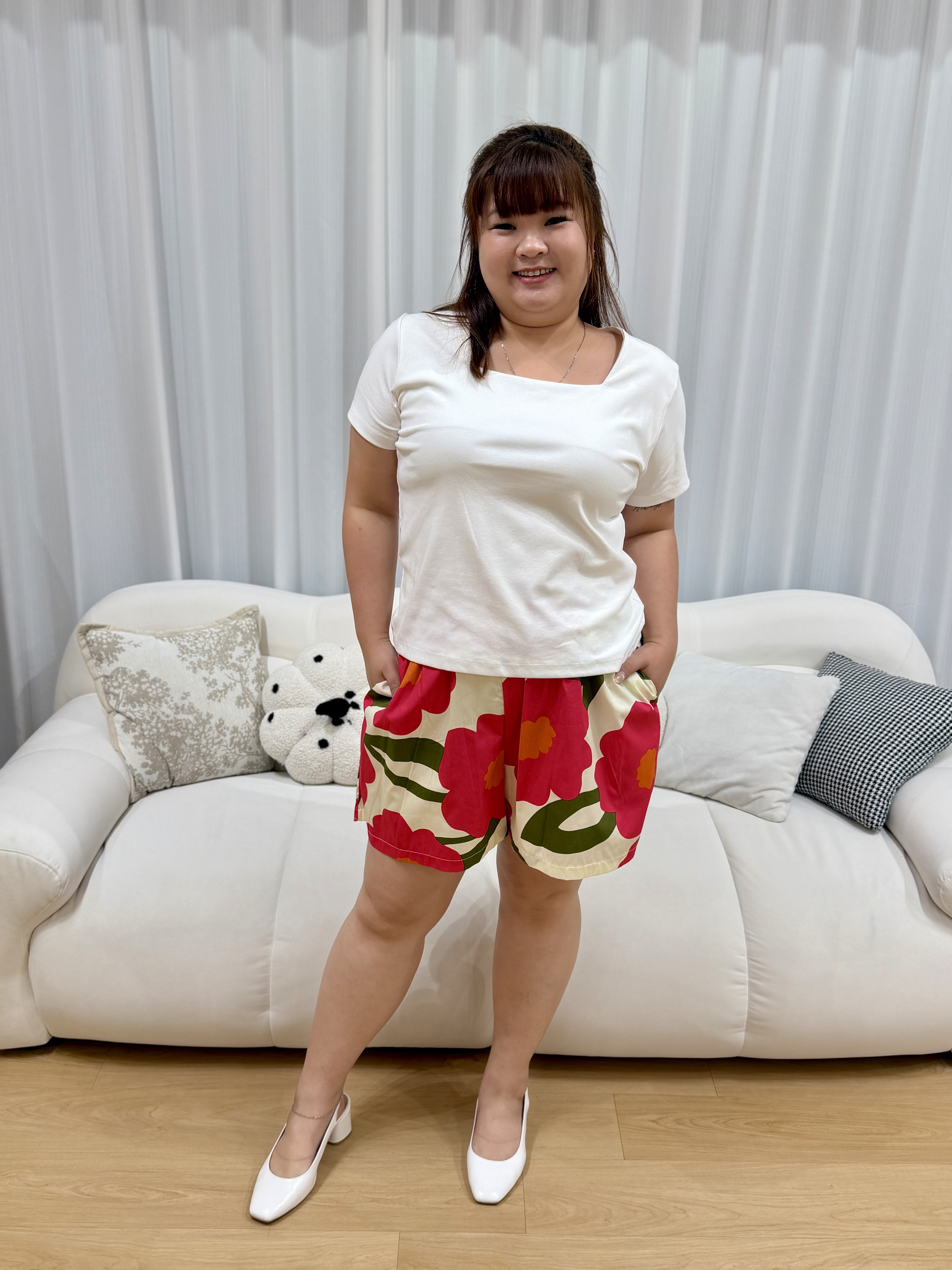 Tansy Linen Floral Shorts | Plus Size Shorts
