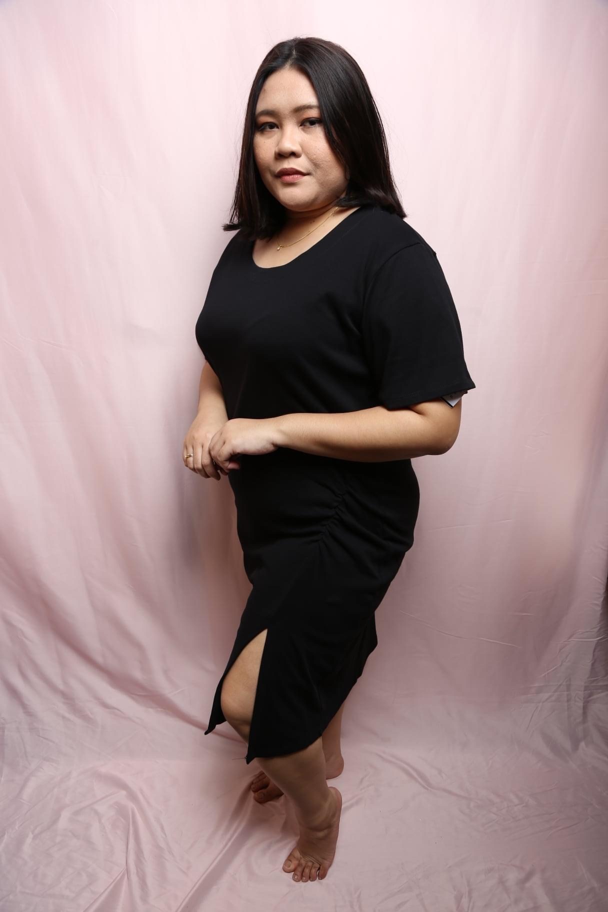 #2 Jamie Black Twist Cotton Dress | Plus Size Dress