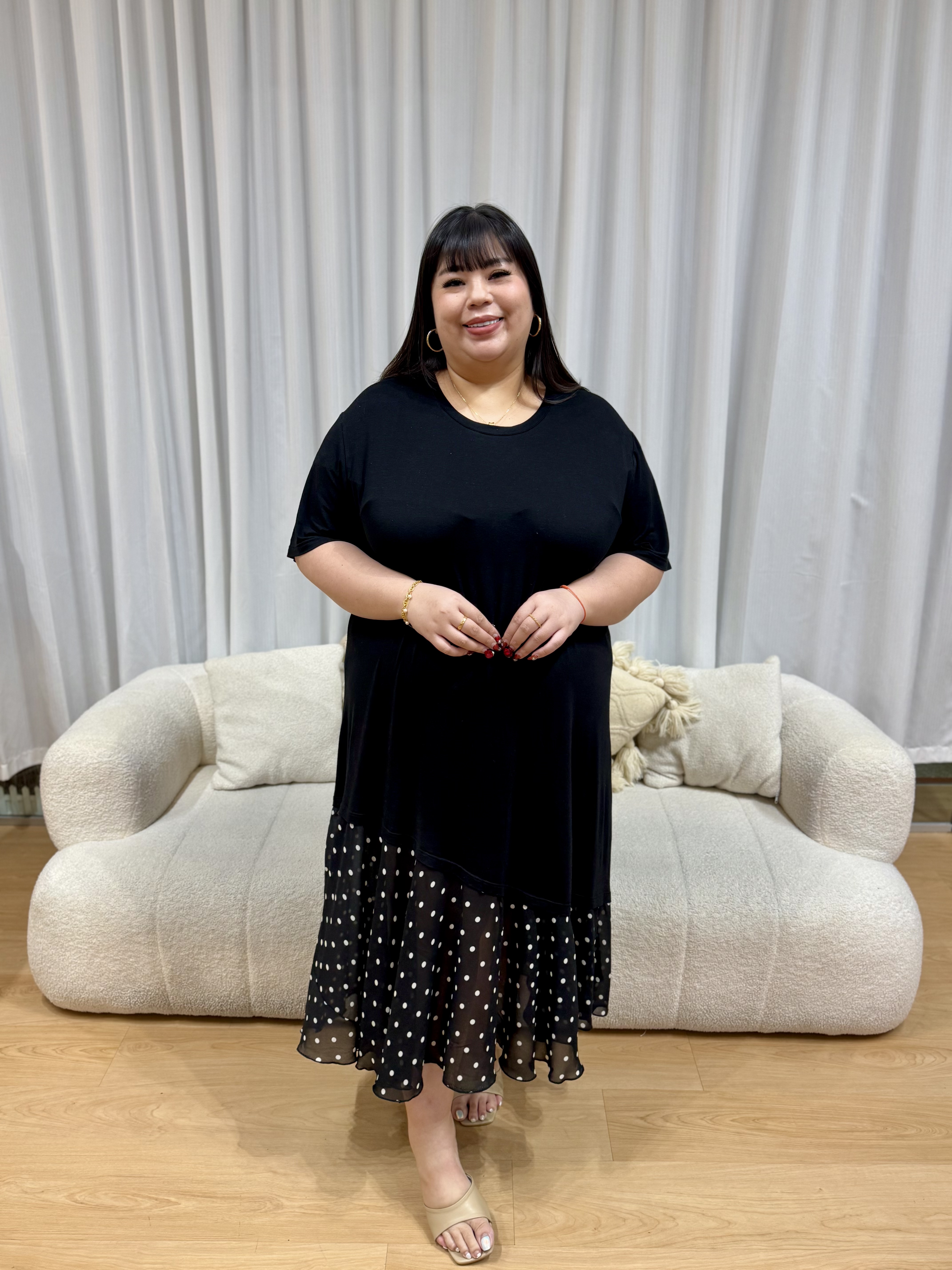 Love+ Jessie Polka Chiffon Dress | Plus Size Dress