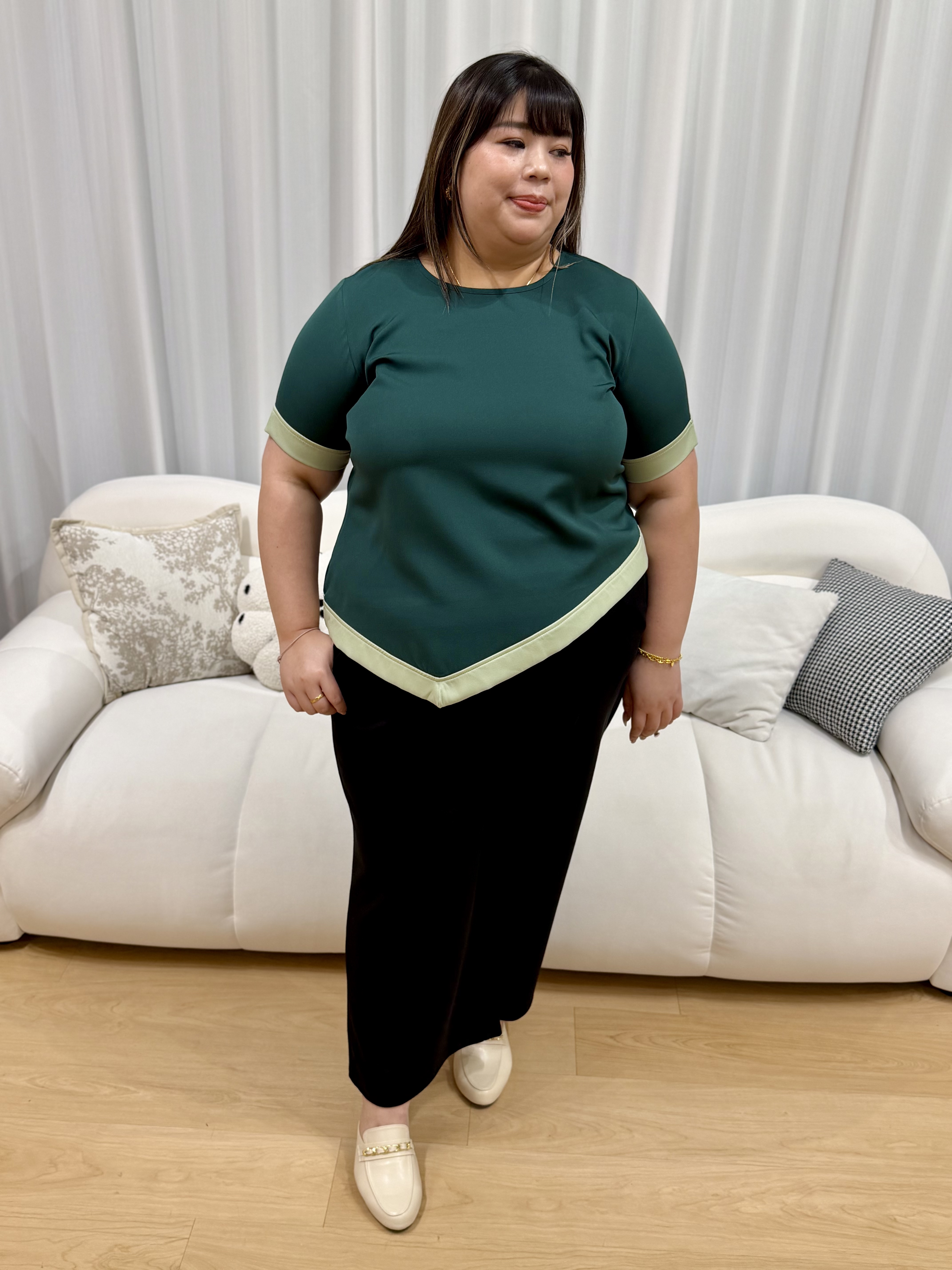Outline Asymmetrical Top | Plus Size Top