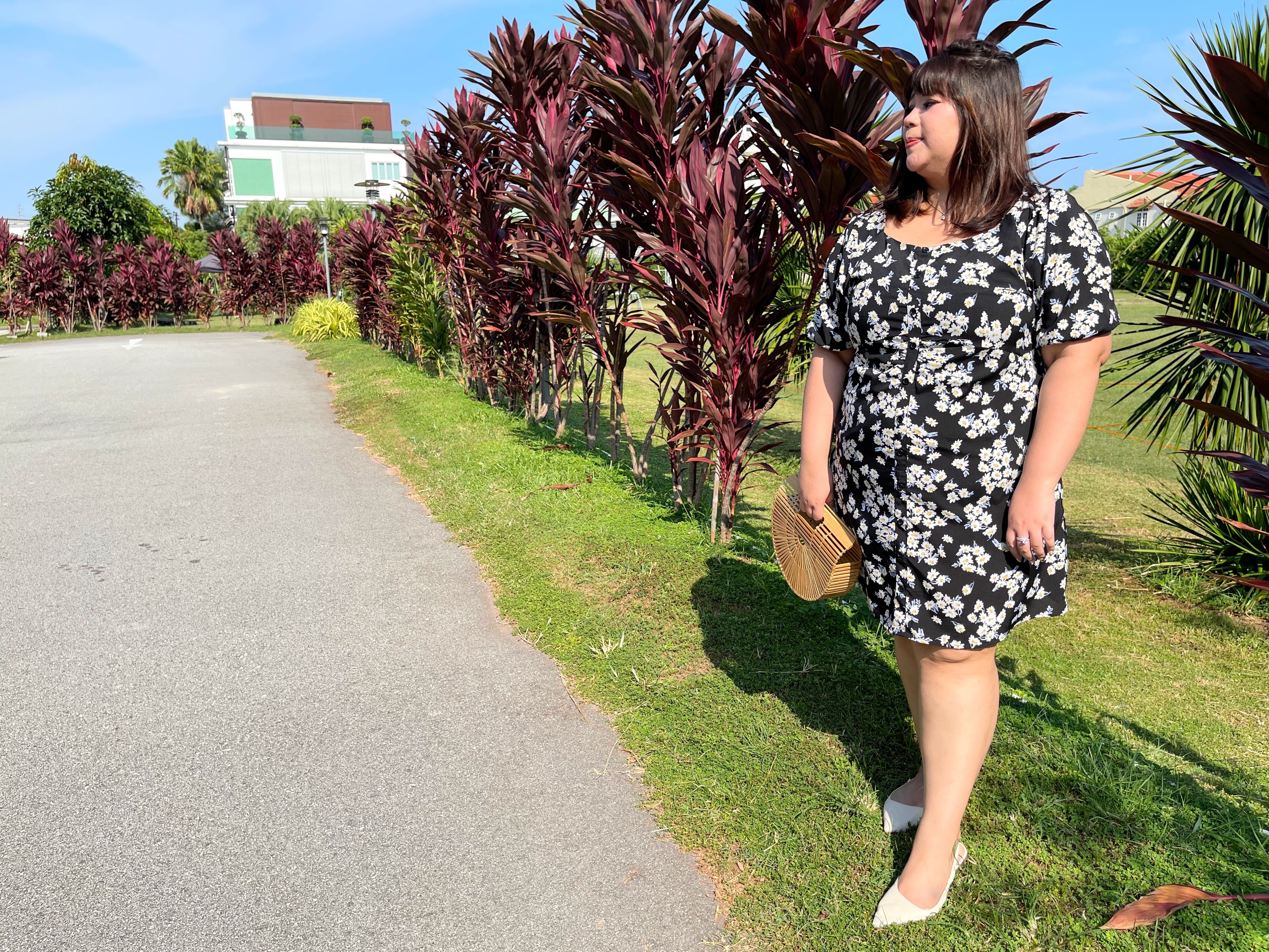 Love+ Ayla Black Floral Dress | Plus Size Dress Singapore