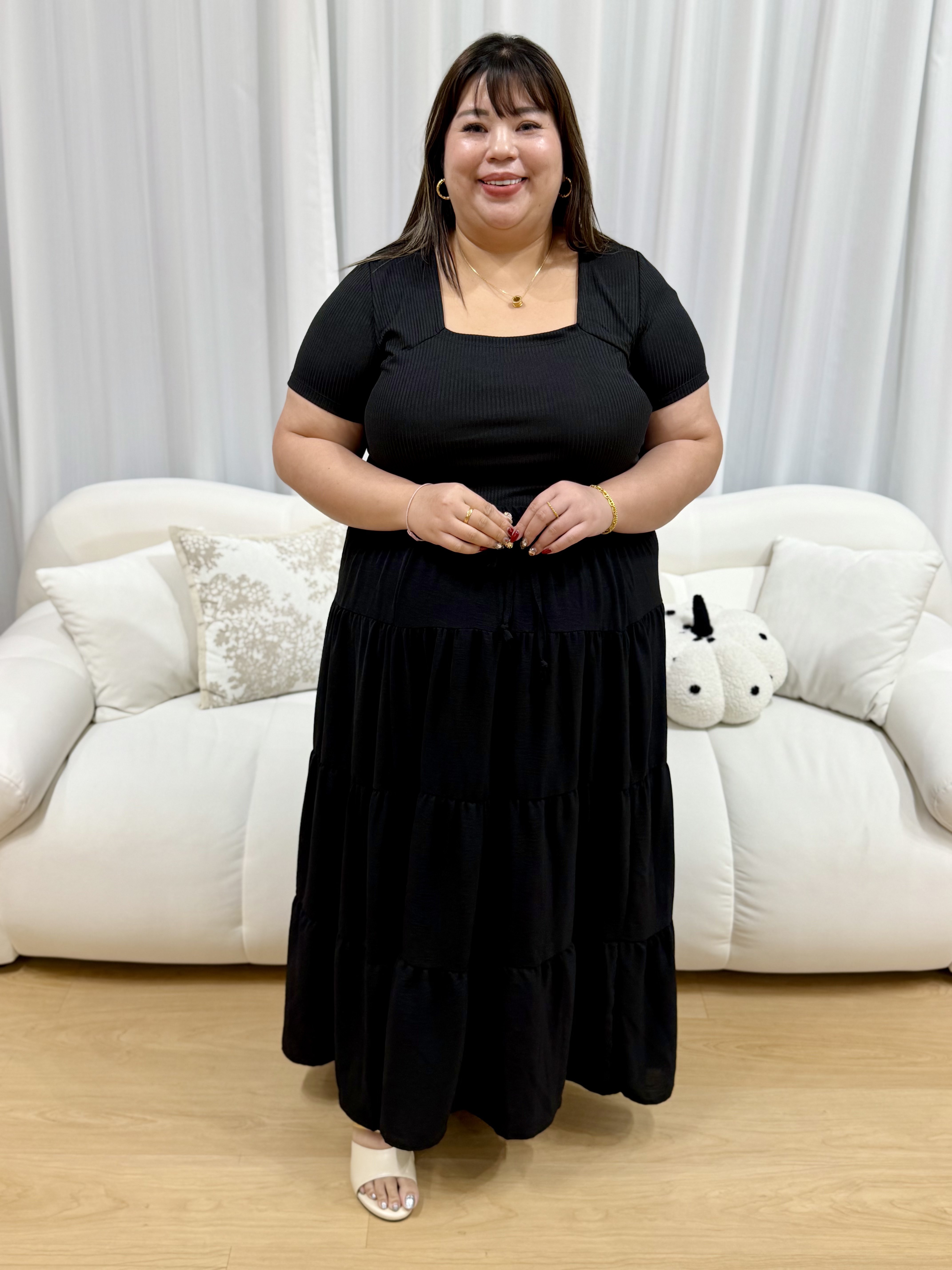 Jodie Flowy Tier Maxi Skirt | Plus Size Maxi Skirt