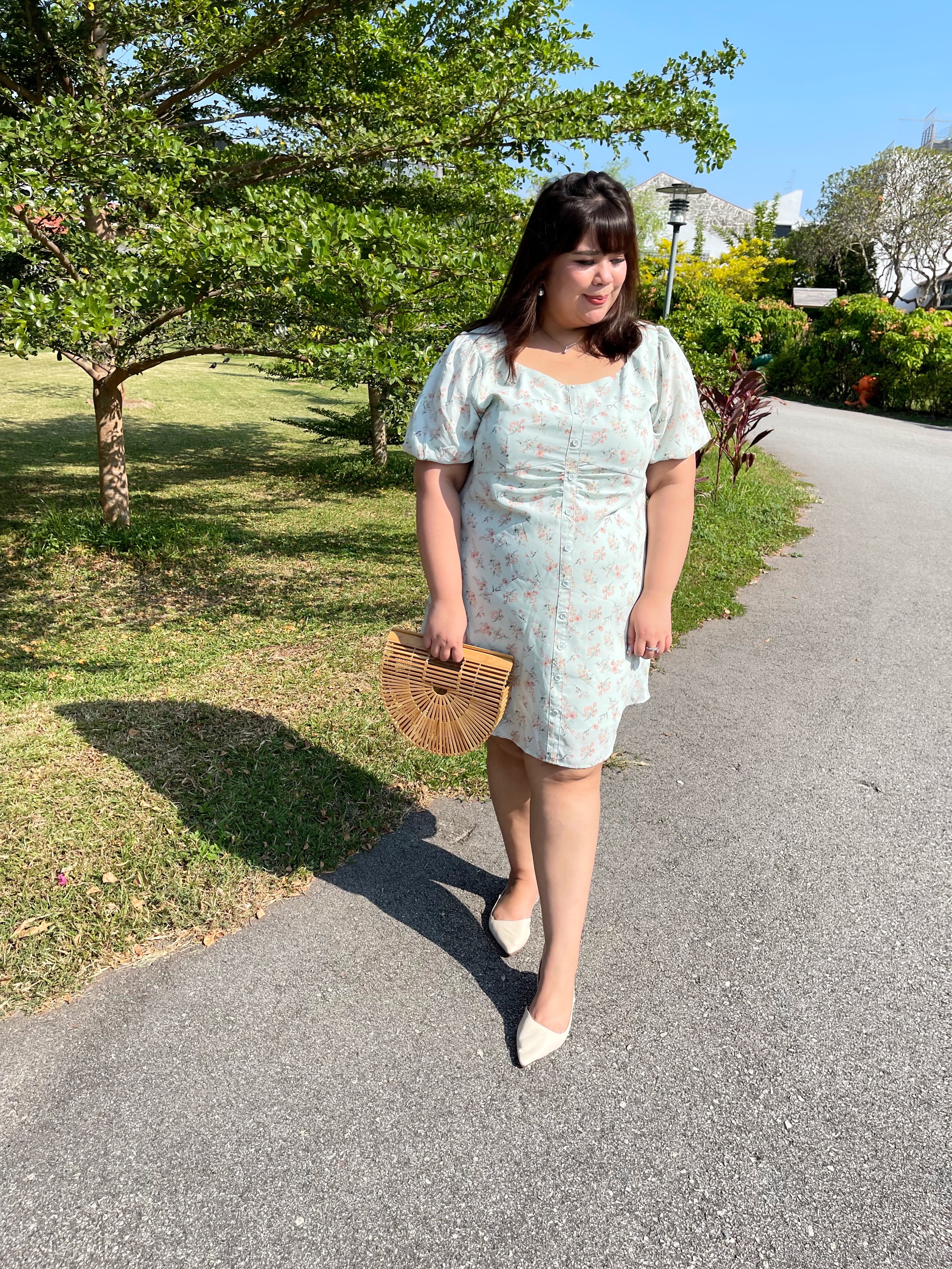 Love+ Ayla Mint Floral Dress | Plus Size Dress Singapore